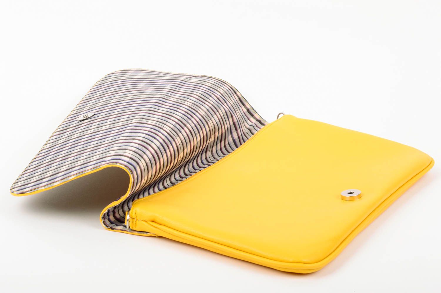 Handmade Clutch Tasche Accessoires für Frauen Tasche aus Kunstleder grell gelb foto 3
