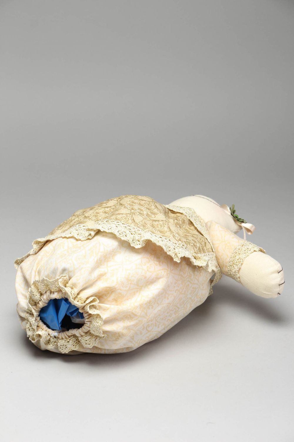 Пакетница из ткани ручной работы Кошечка с камеей фото 3