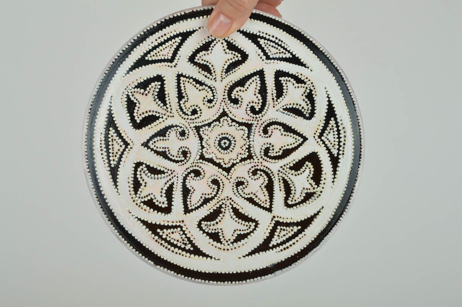 Декоративная керамическая тарелка на стену авторский дизайн с росписью хенд мейд фото 5