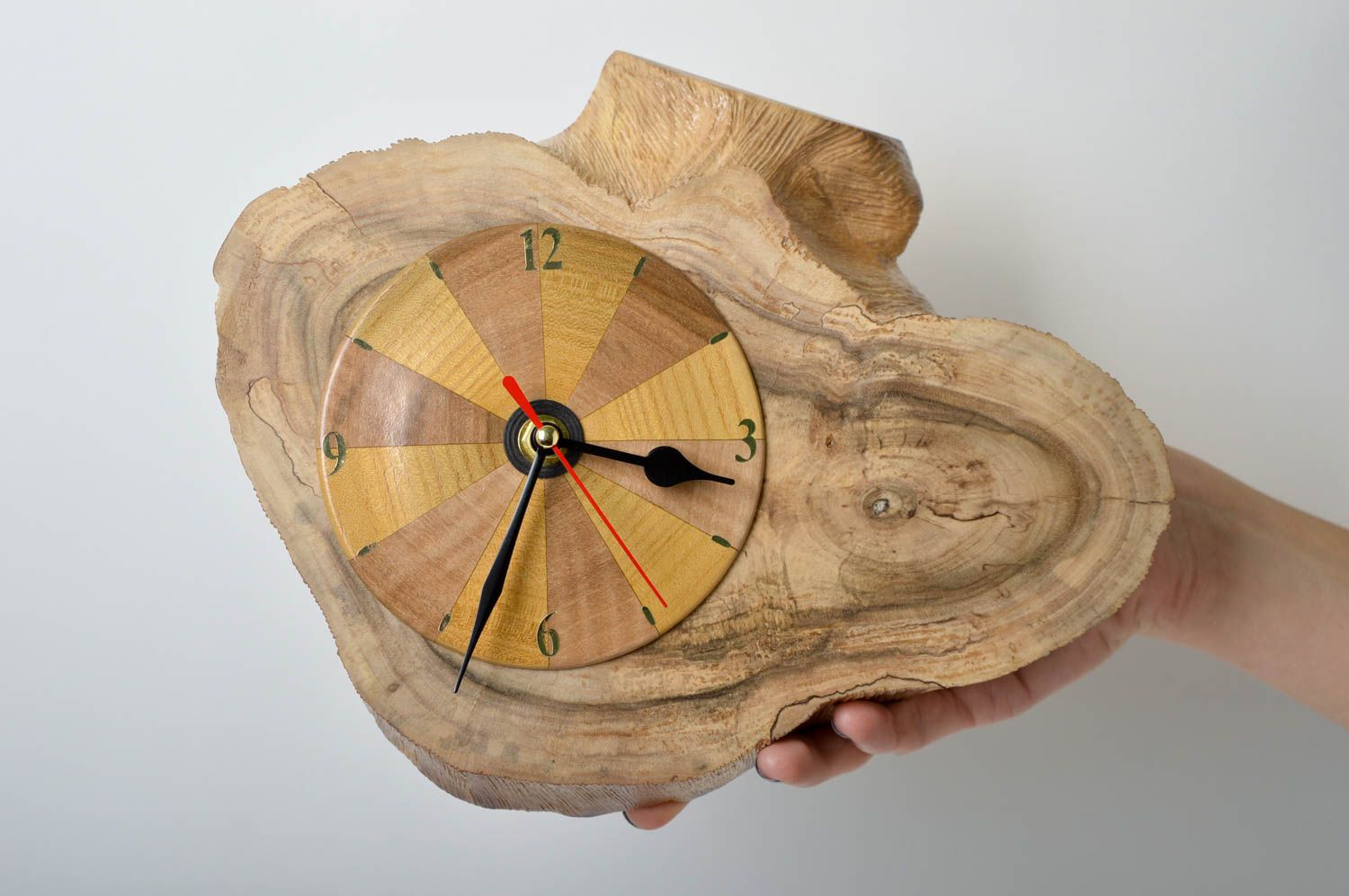 Reloj de pared hecho a mano de madera regalo original elemento decorativo  foto 5