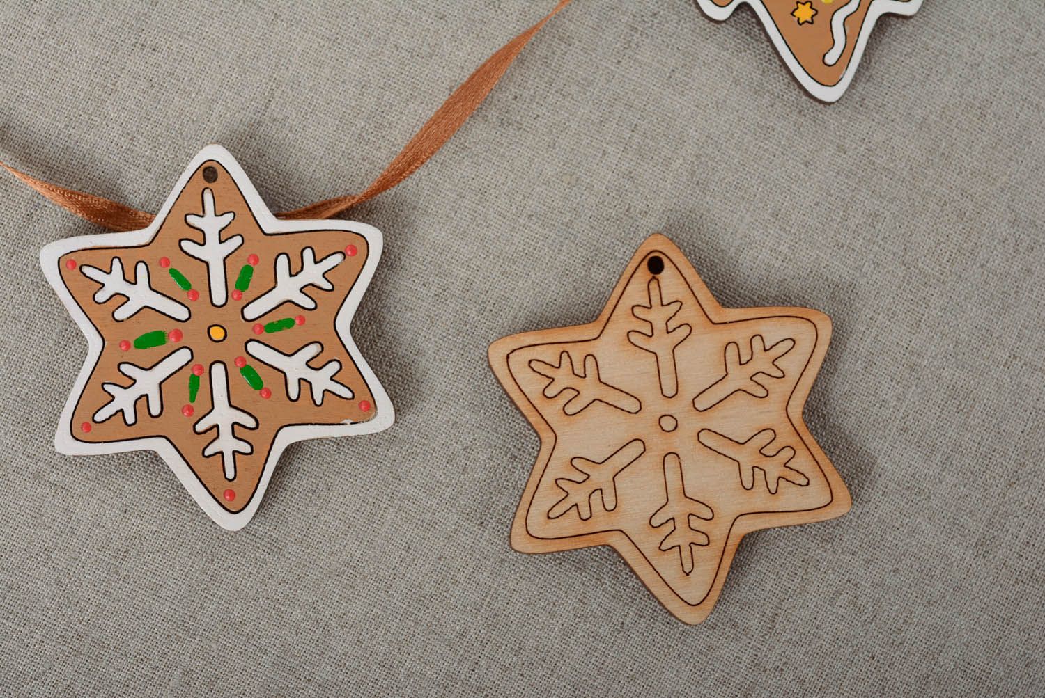 Craft blank for Christmas tree decoration Snowflake photo 3
