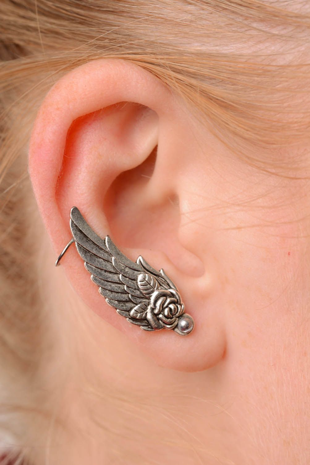 Metal cuff earring Eagle Wing photo 2