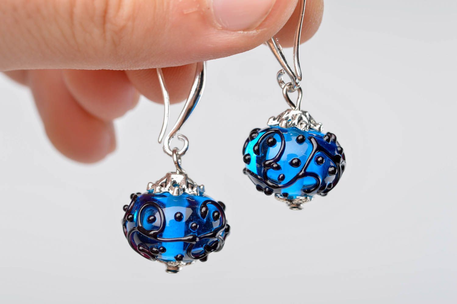 Elegant handmade glass earrings beautiful jewellery fashion accessories photo 5