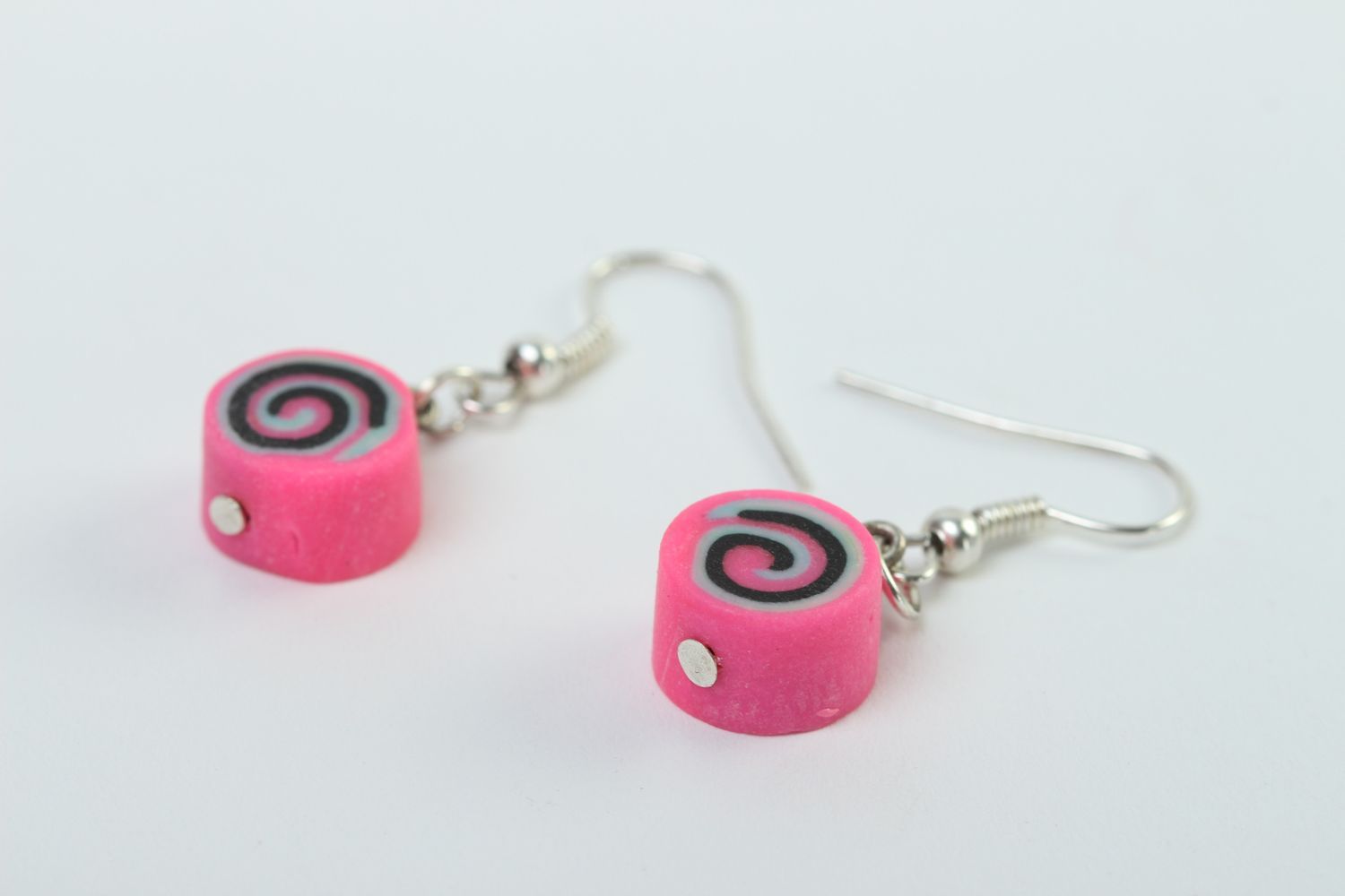 Handmade beautiful earrings pink fashionable earrings designer accessory photo 3