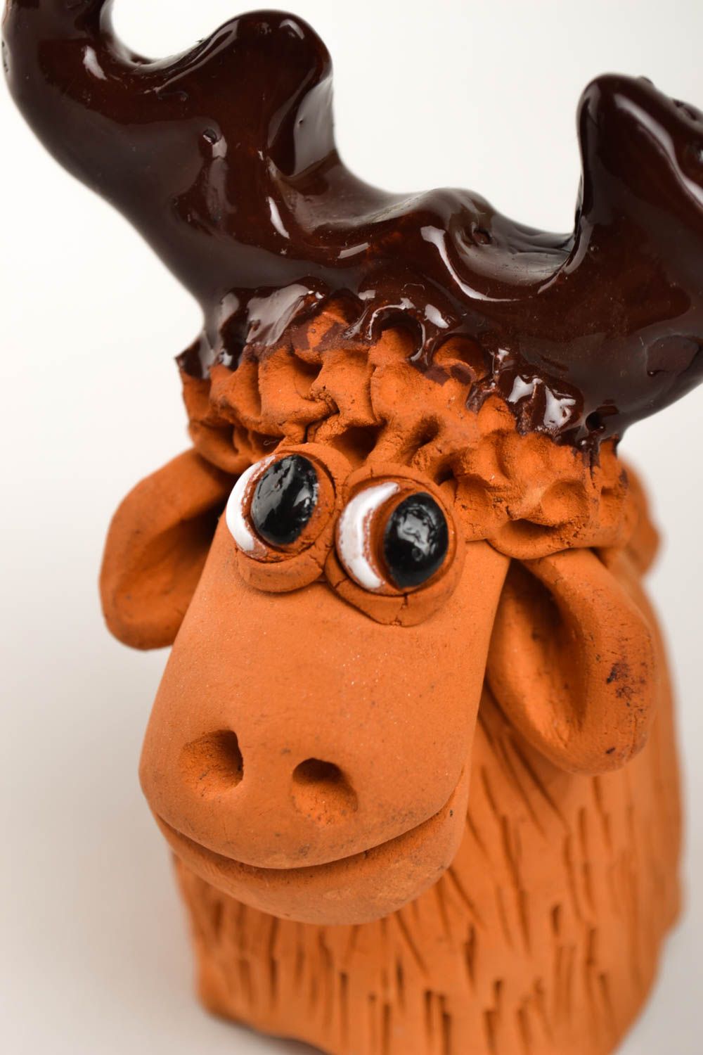 Cervo in ceramica fatto a mano figurina in terracotta souvenir originale foto 3