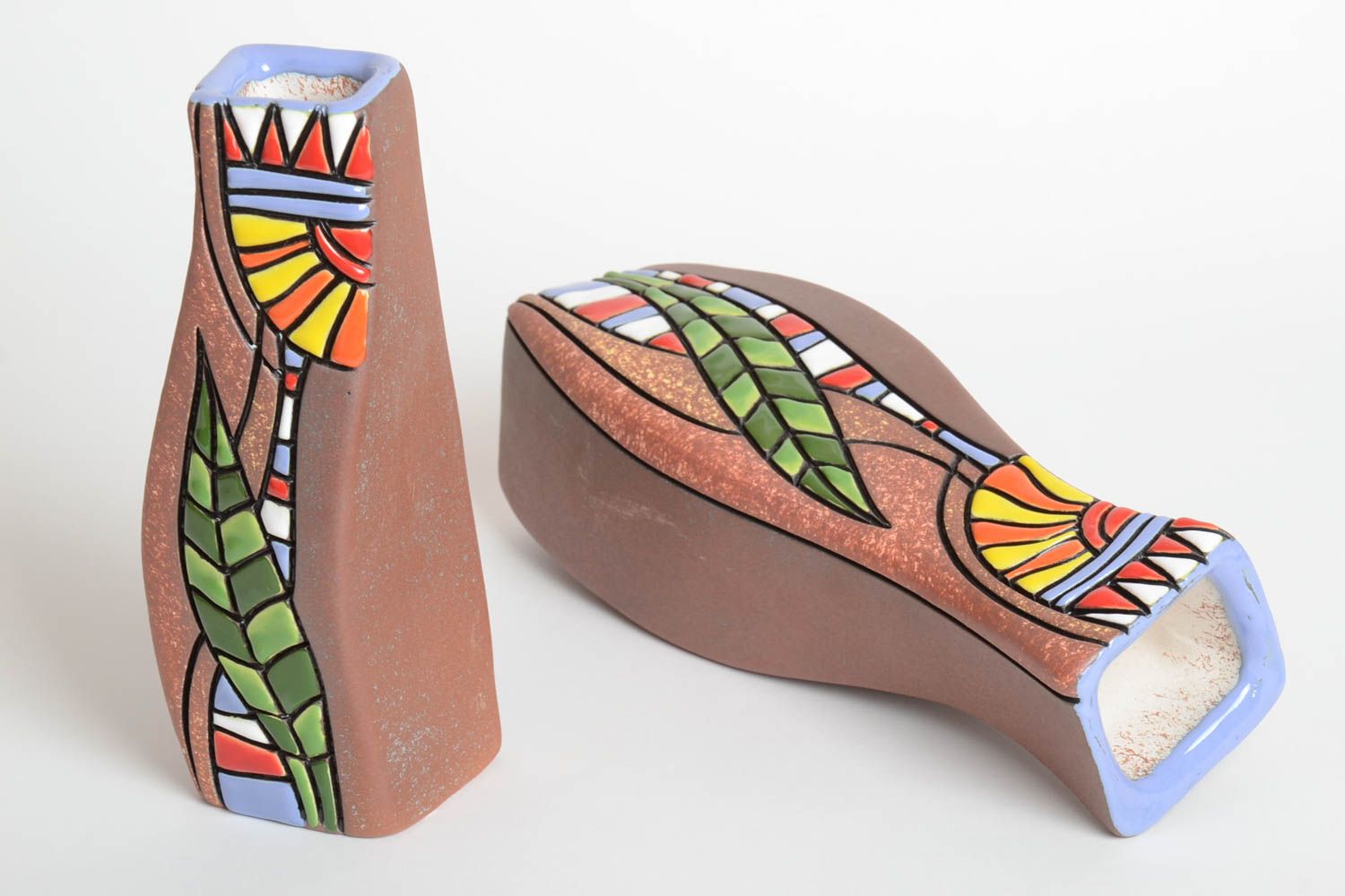 Handgemachte Keramik Designer Vasen Haus Dekoration Geschenk für Frau 2 Stück 
 foto 5