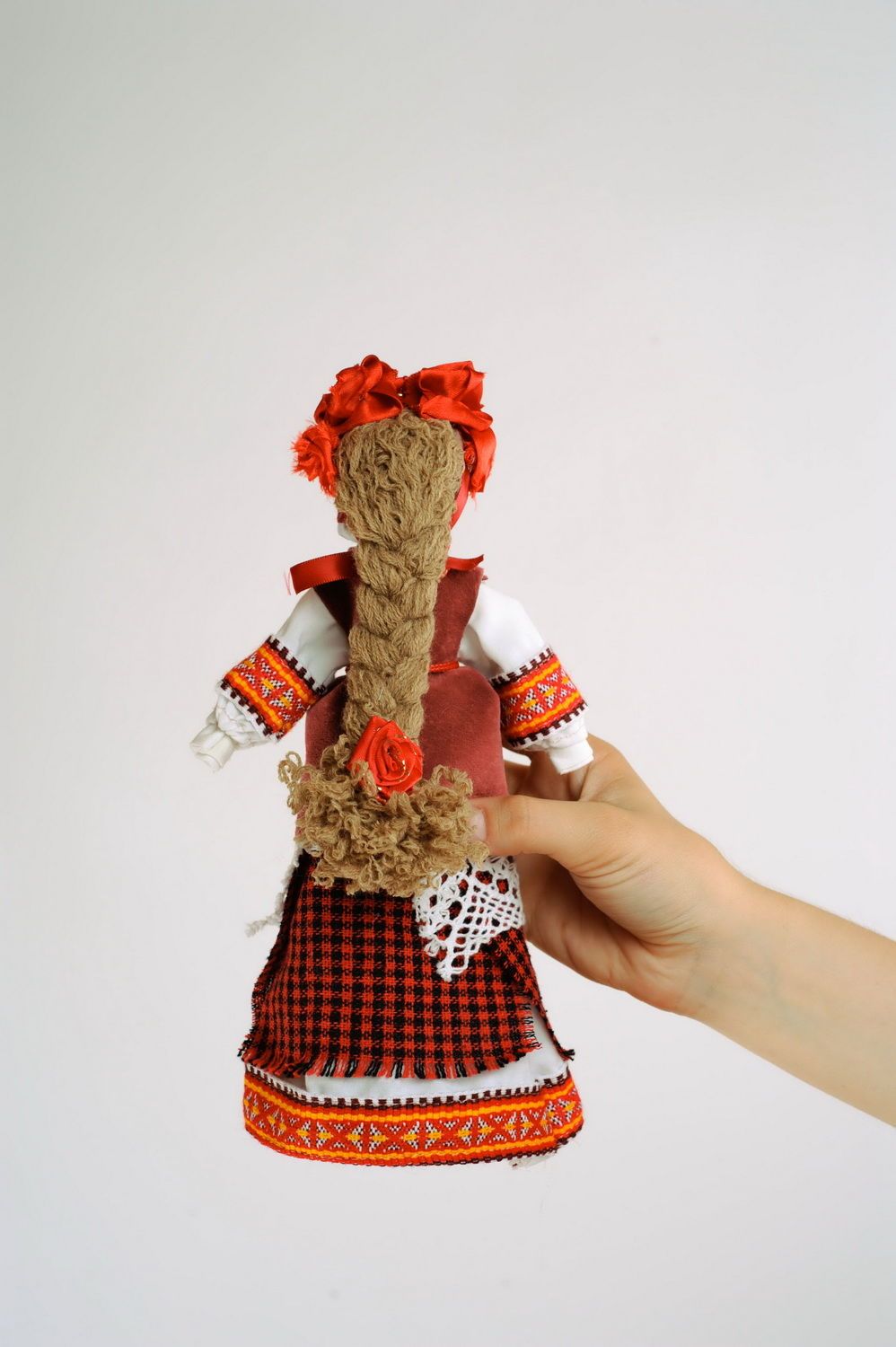 Red fabric doll photo 3