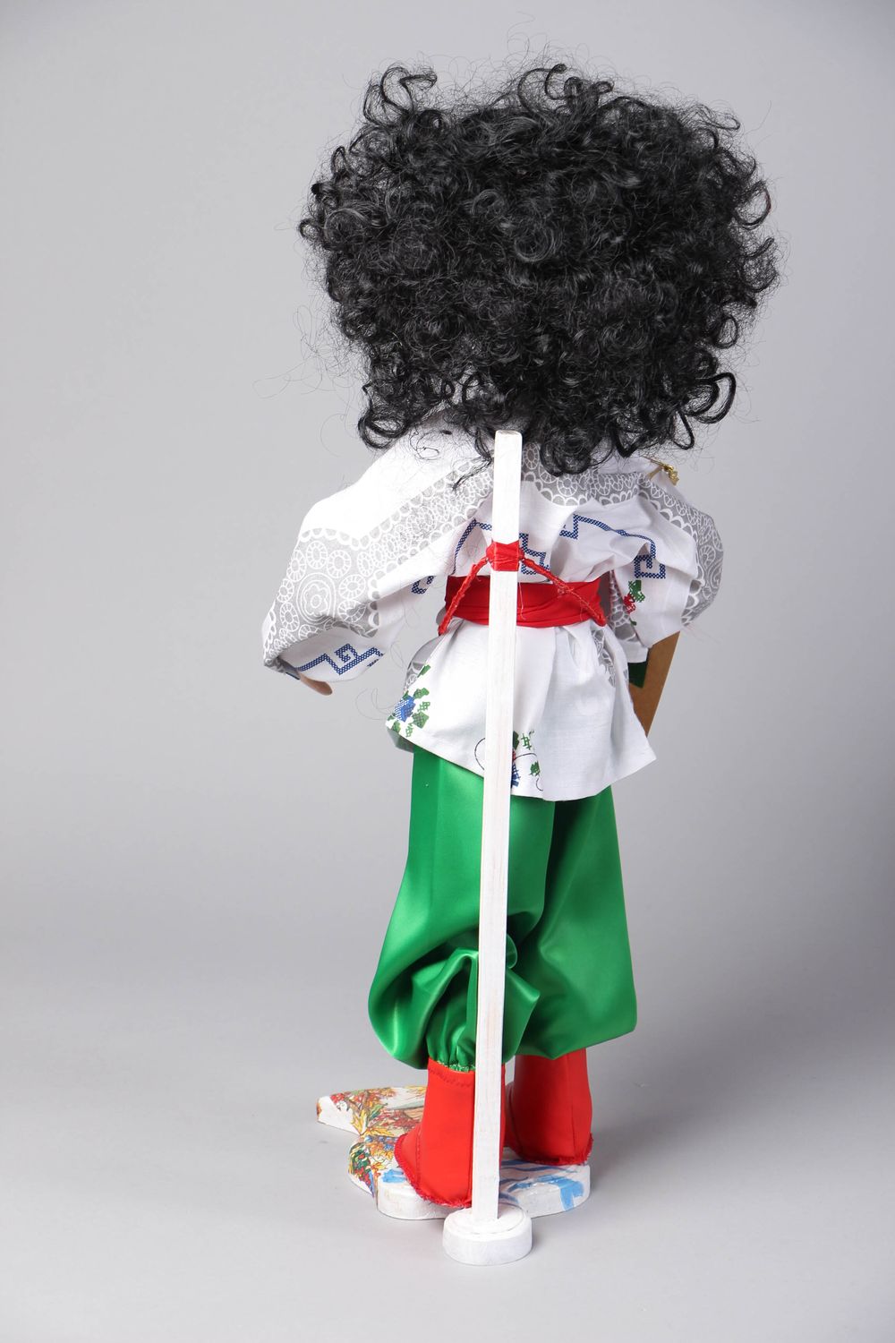 Игрушка кукла из ткани в украинском национальном костюме на подставке  фото 3