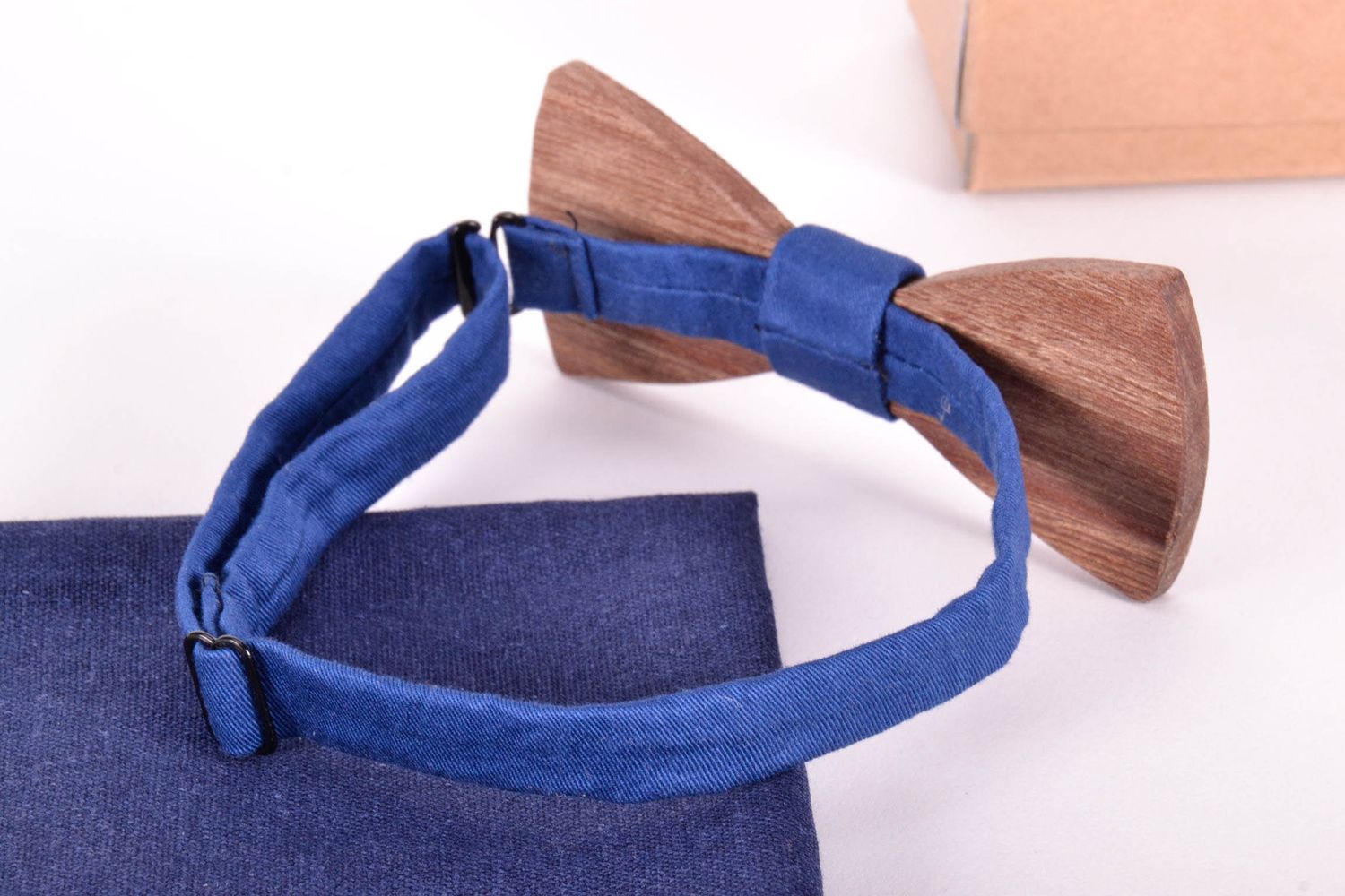 Wooden bow tie Blue Sea photo 4