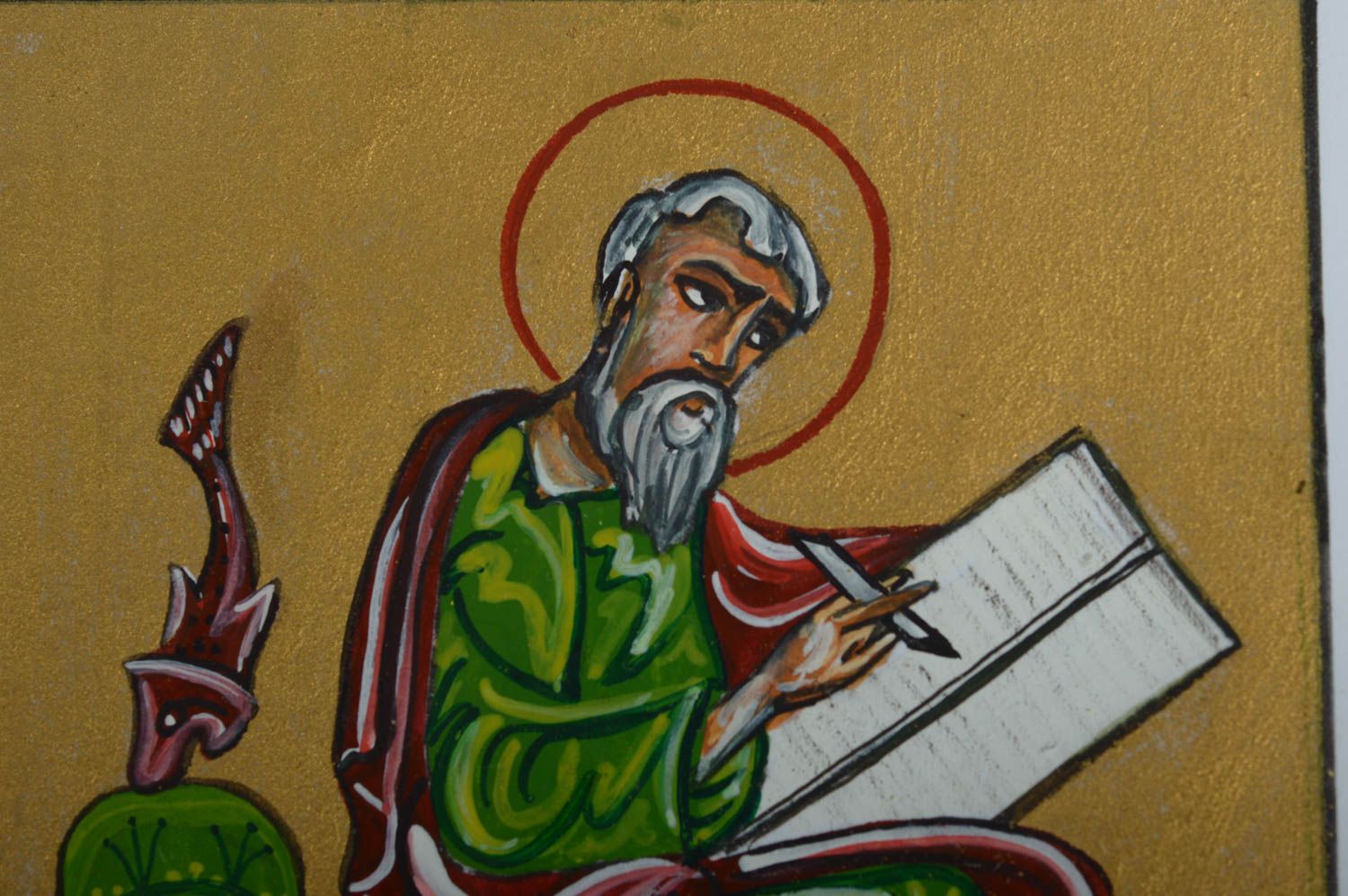Tableau Déco murale fait main peint avec saint Cadeau original encadré photo 3