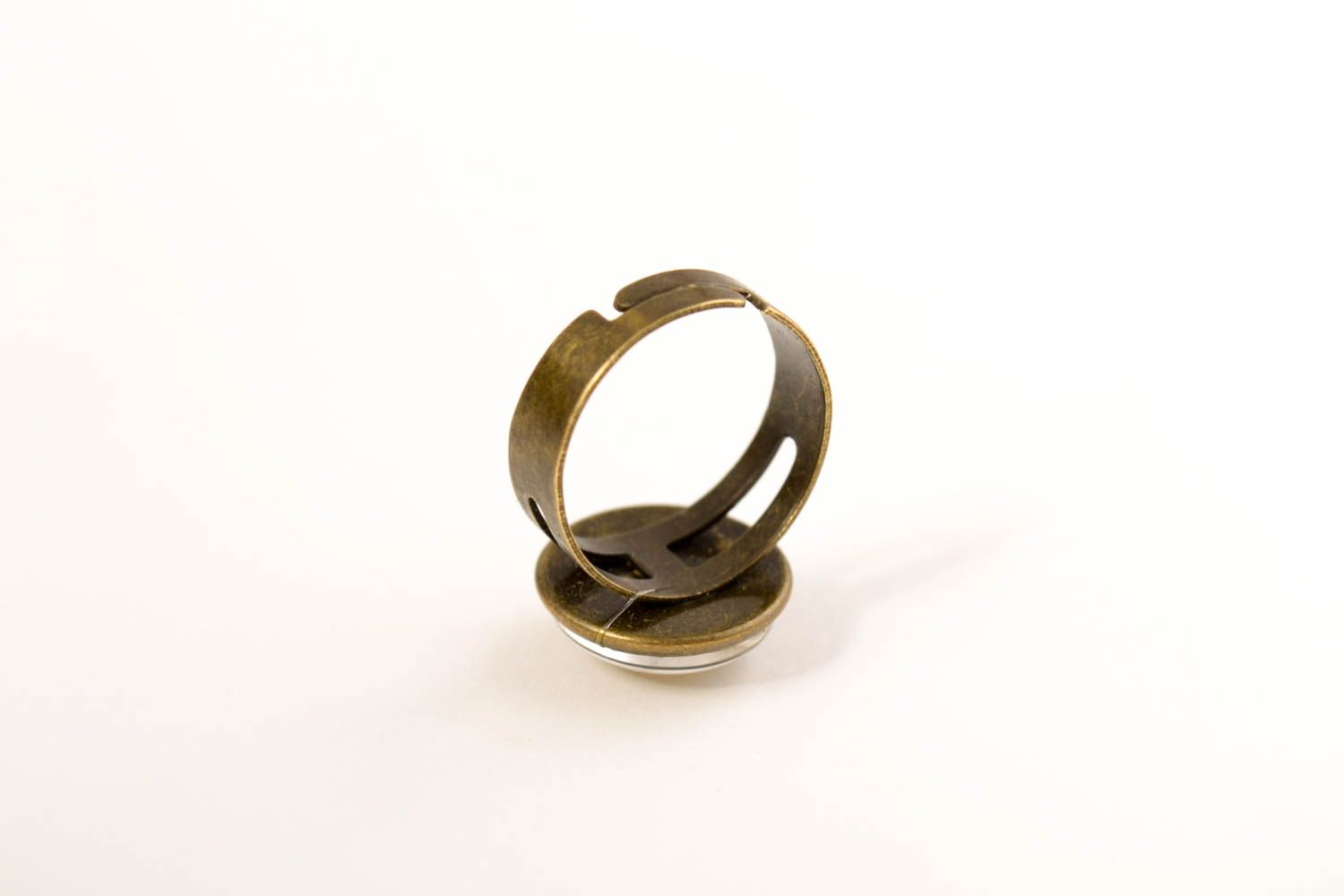 Кольцо ручной работы кольцо из эпоксидной смолы модное кольцо с сухоцветом фото 3