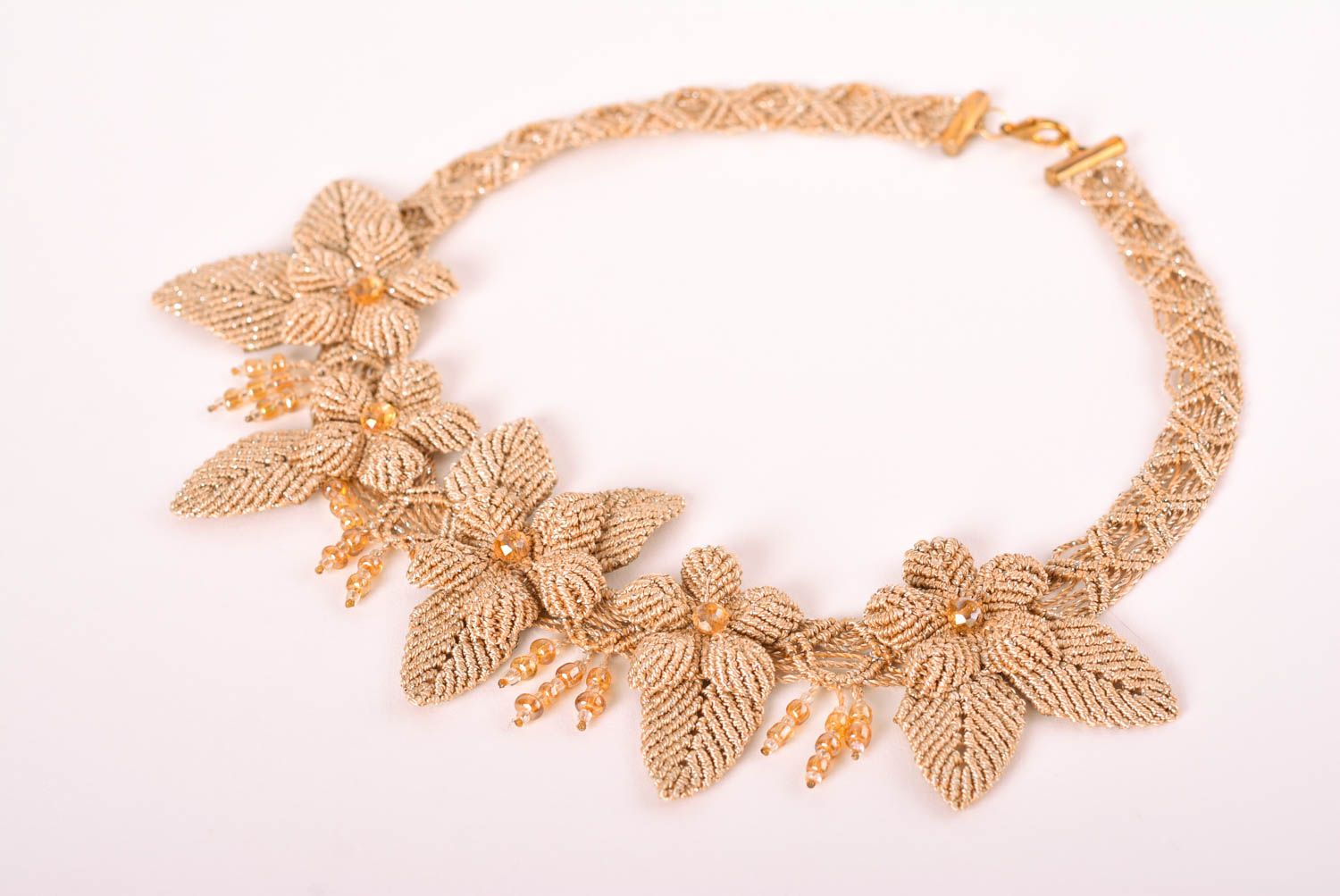 Handmade designer necklace stylish necklace with flowers beautiful jewelry photo 2