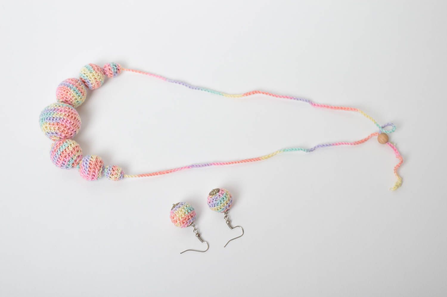 Handmade crochet earrings crochet ball necklace costume jewelry designs photo 4