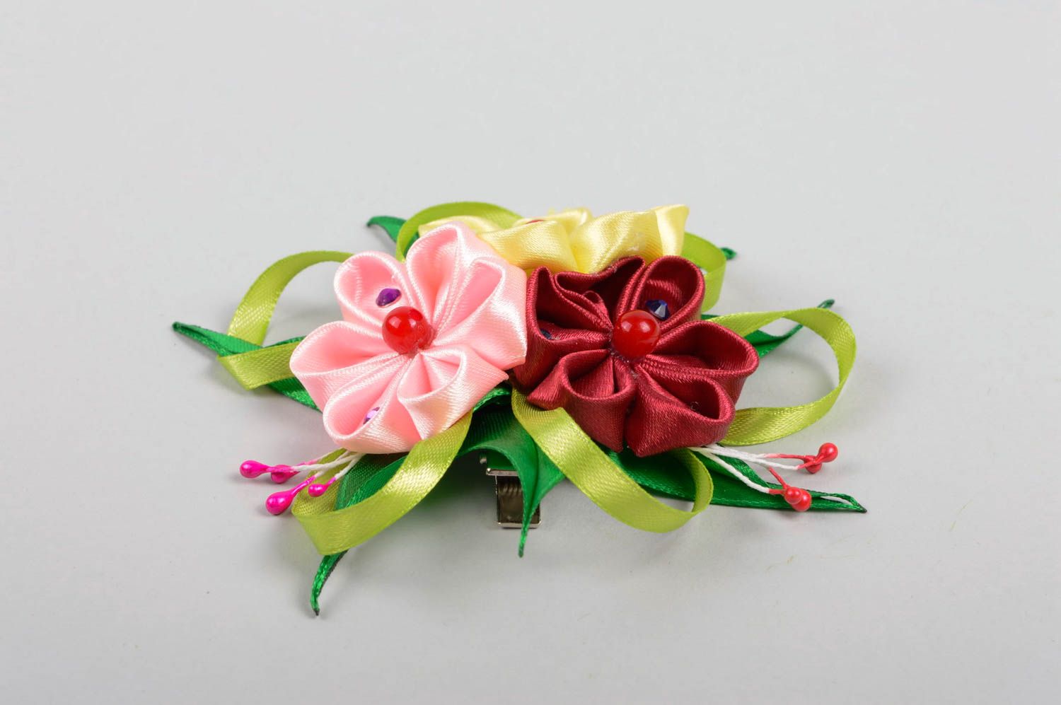 Flower hair clip flower hair pin hair accessories baby hair clips gift ideas photo 3