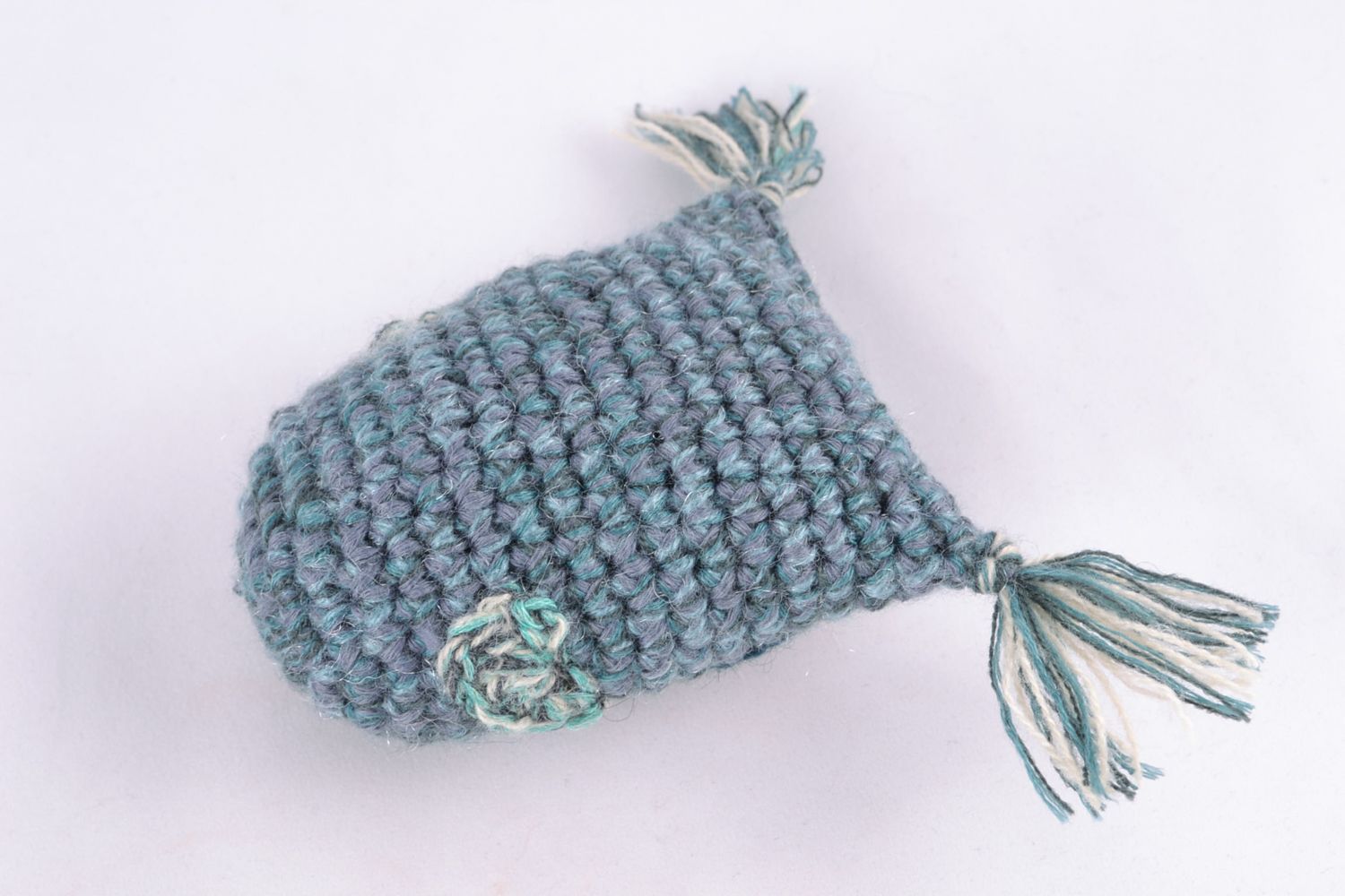 Petite peluche tricotée en forme de hibou décorative originale faite main  photo 4