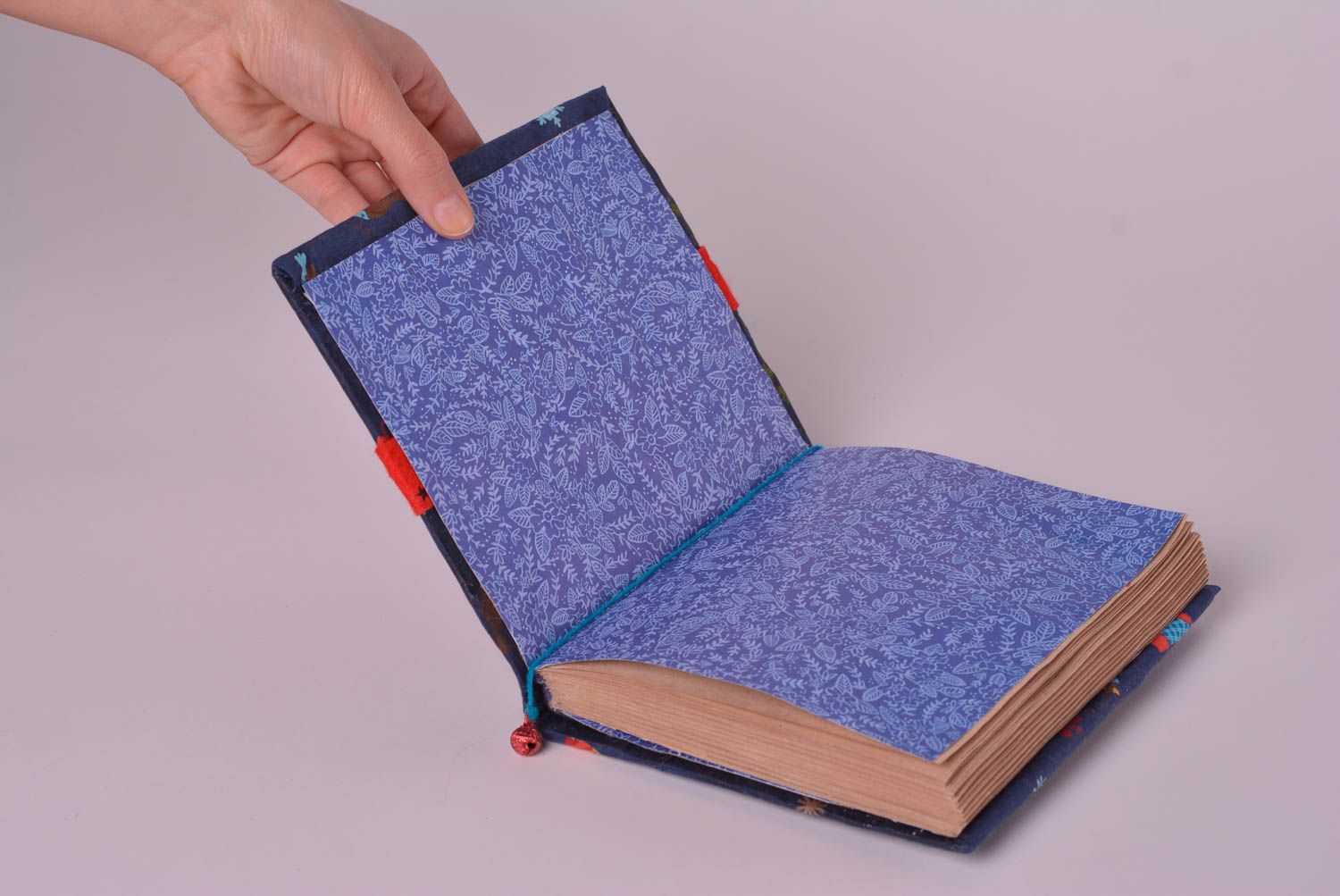 Handmade notebook handmade sketchbook blue notepad with drawings girl gifts   photo 2