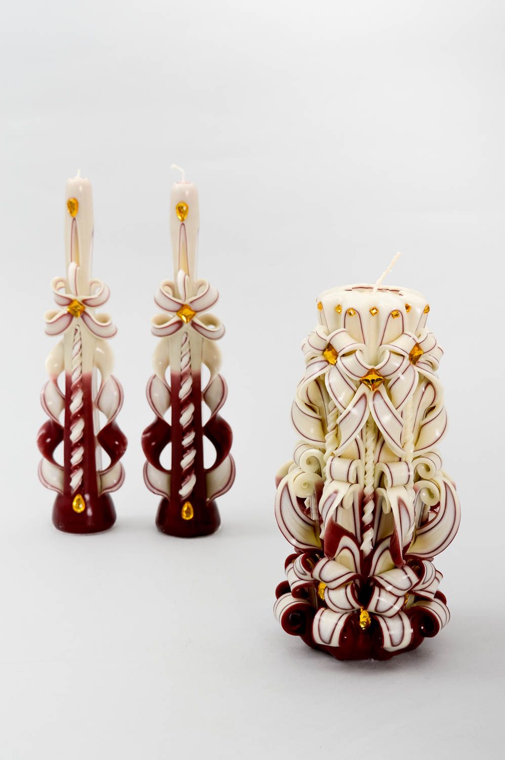Handmade Kerzen Geschenk Deko Kerzen 3 Stück Wachs Kerzen Hochzeit Accessoires foto 2