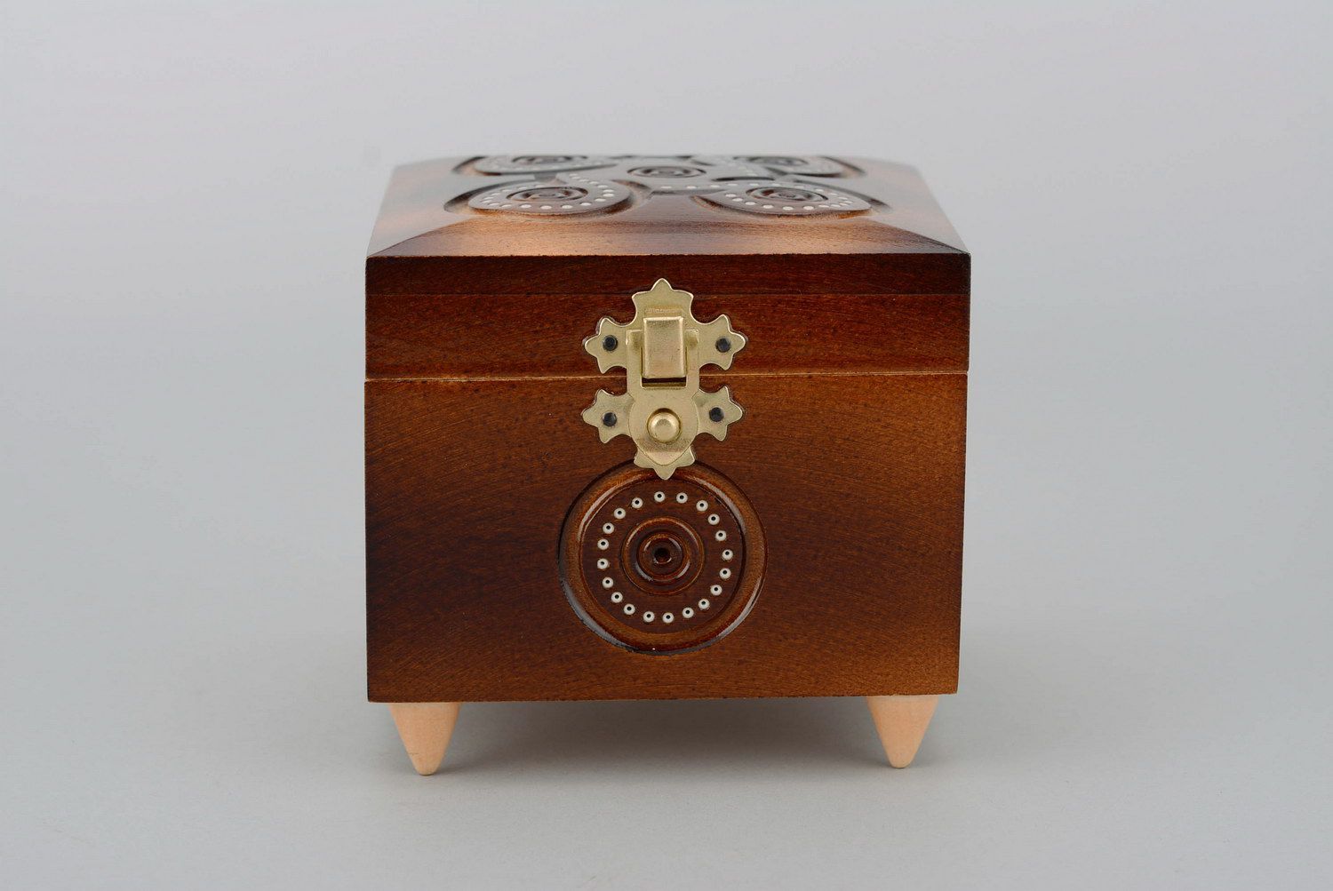 Boîte en bois à bijoux faite main photo 2