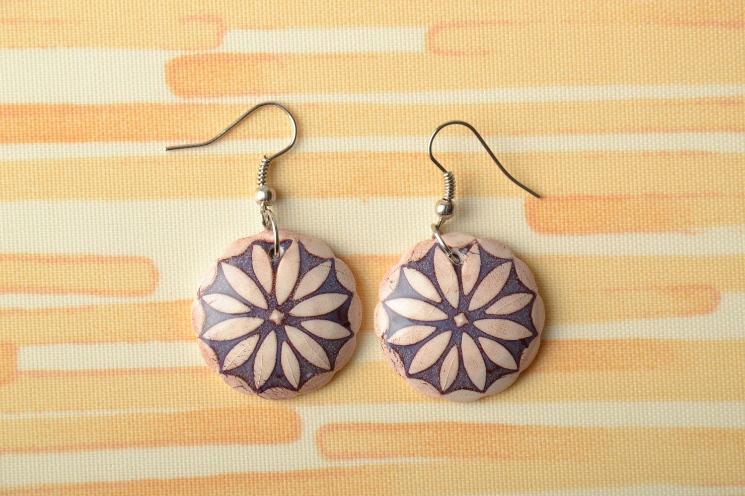 Beautiful handmade ceramic earrings photo 1