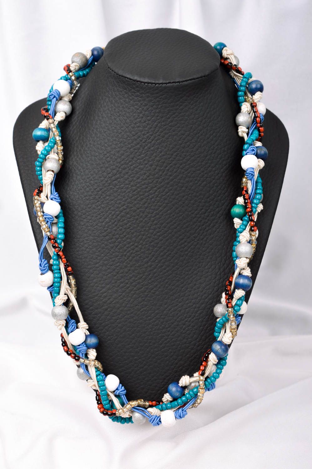Damen Halskette aus Perlen Halsschmuck für Damen Schmuck Collier handgemacht foto 1