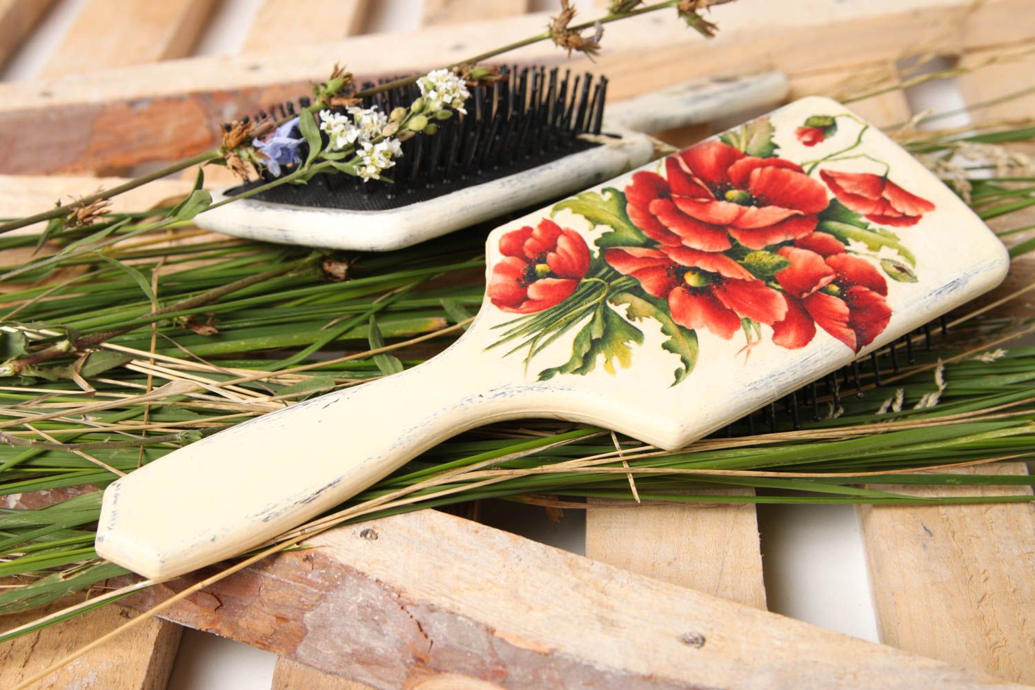 Beautiful handmade wooden hairbrush handmade hair brush best gifts for her photo 1