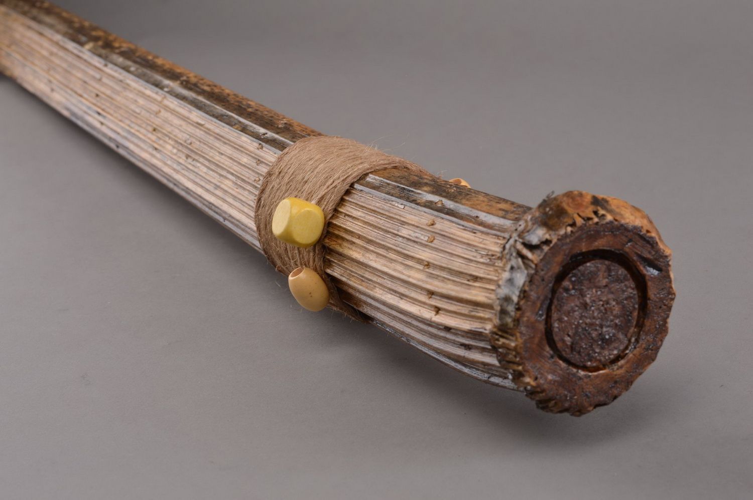 Bâton de pluie artisanal ethnique instrument de musique souvenir fait main photo 3