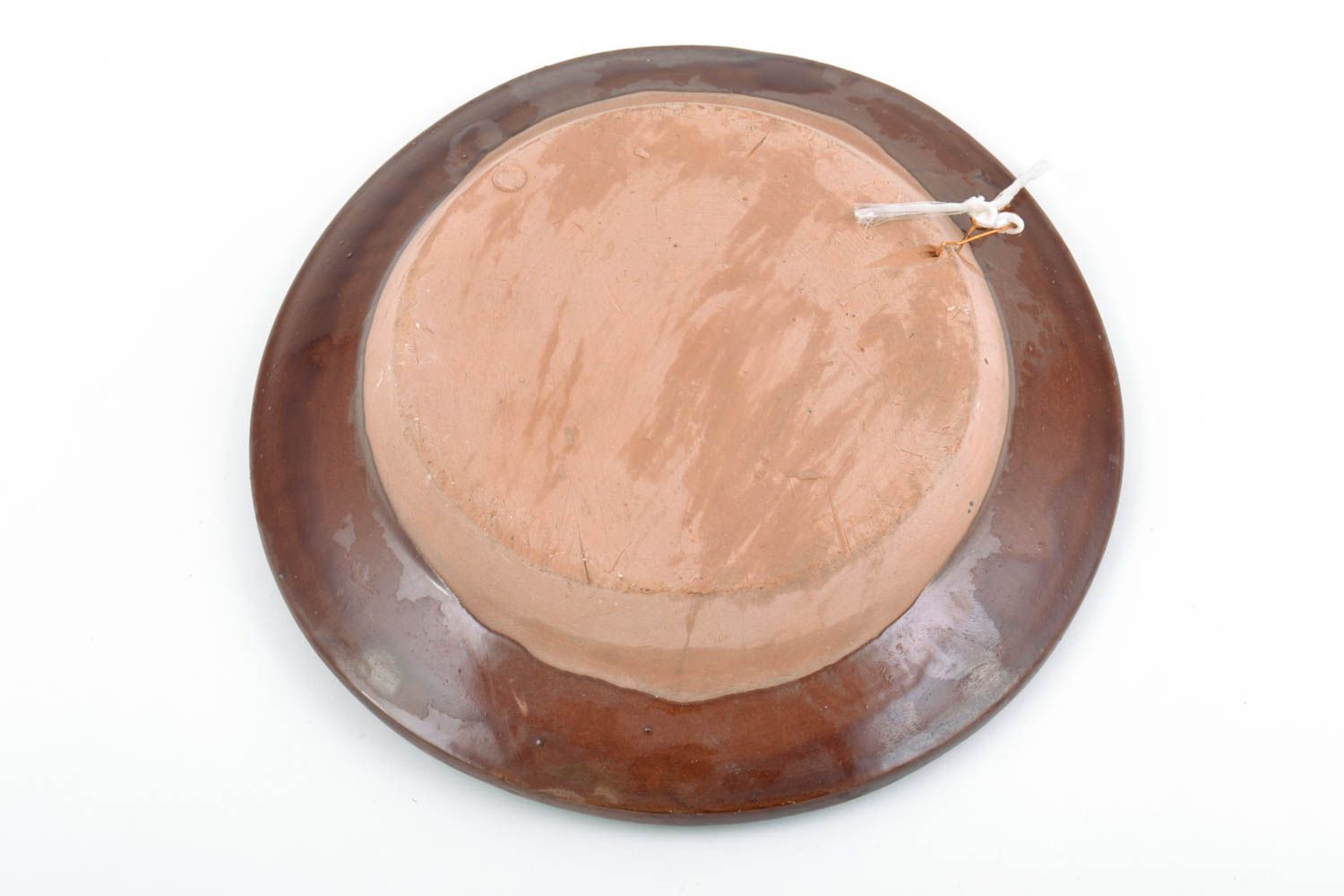 Керамическая тарелка покрытая глазурью с объемным декором на стену хэнд мэйд фото 4