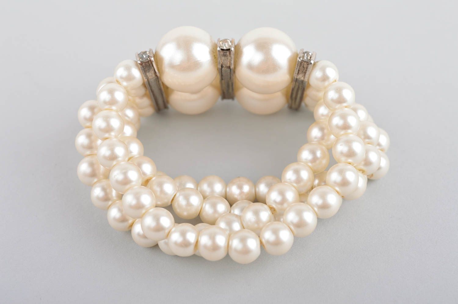 Bracelet en perles artificielles Bijou fait main multirang Cadeau pour femme photo 5