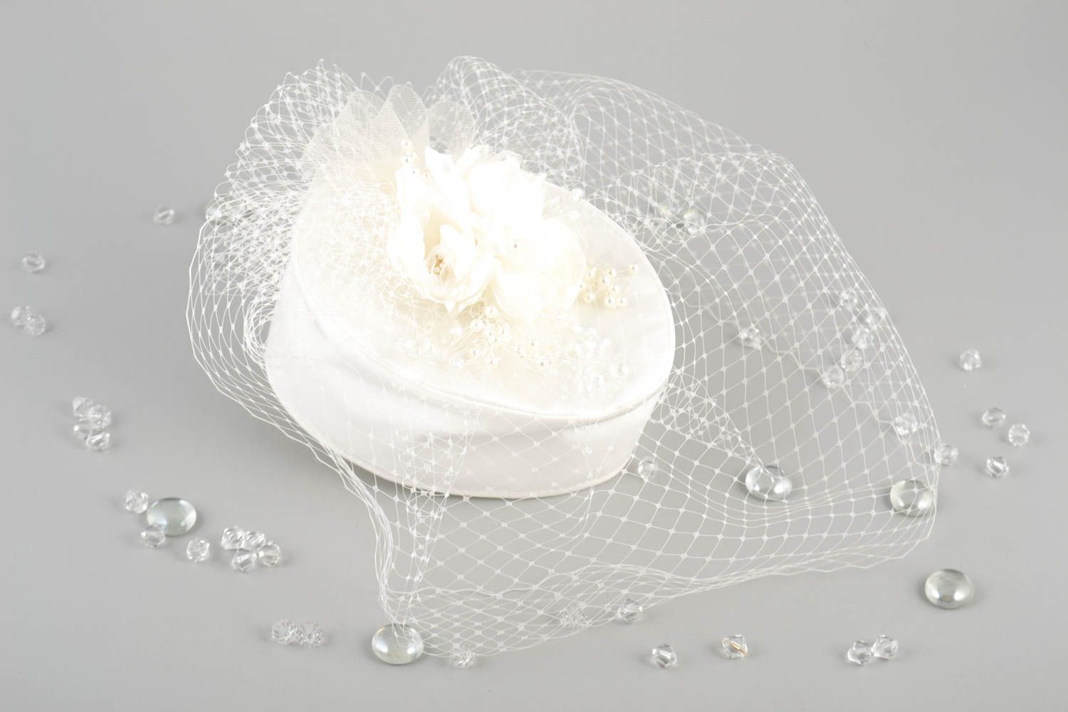 Свадебная шляпка ручной работы свадебное украшение кремовое свадебный аксессуар  фото 1