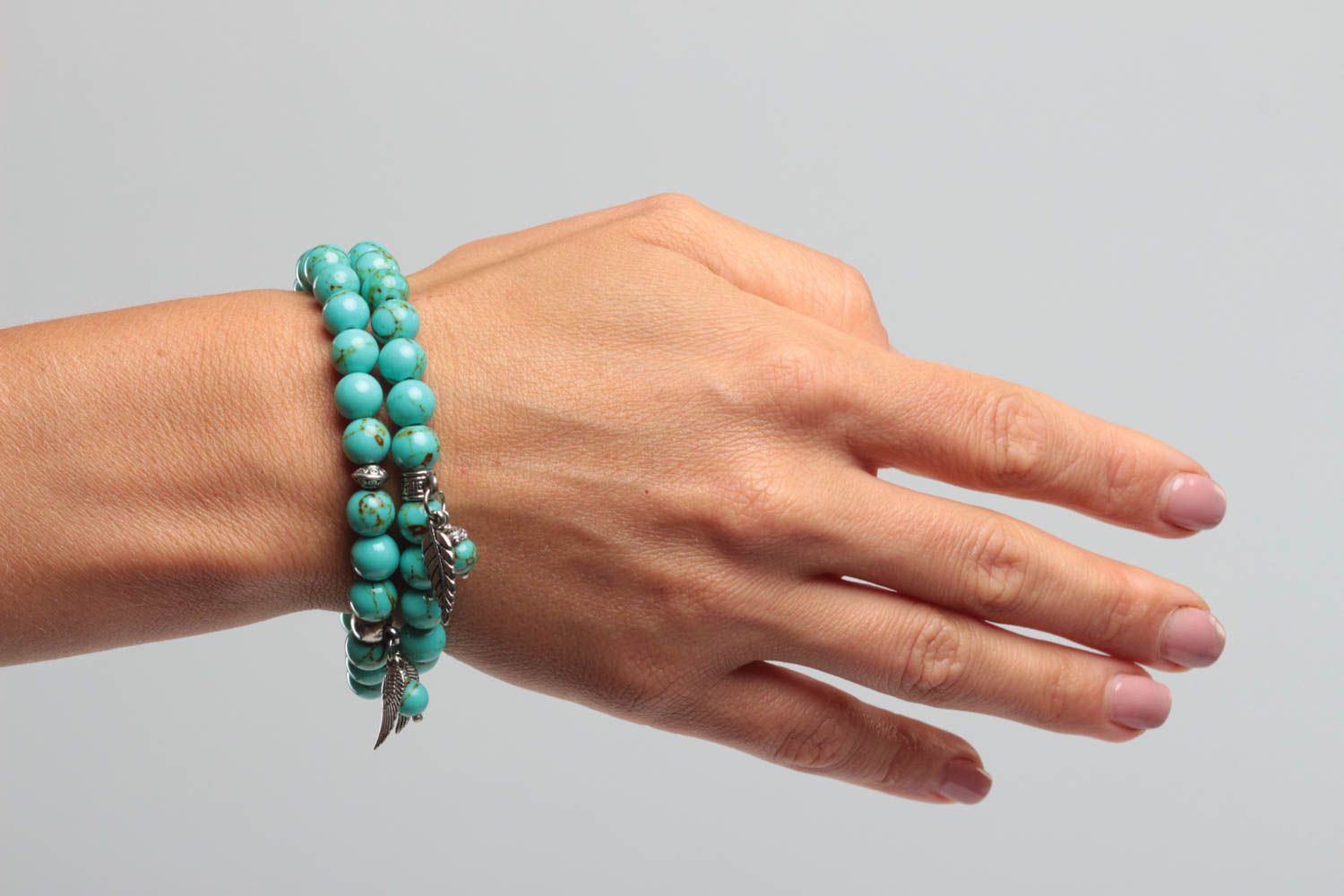 Bracelets turquoise fait main Bracelets originaux Accessoires pour femme design photo 5