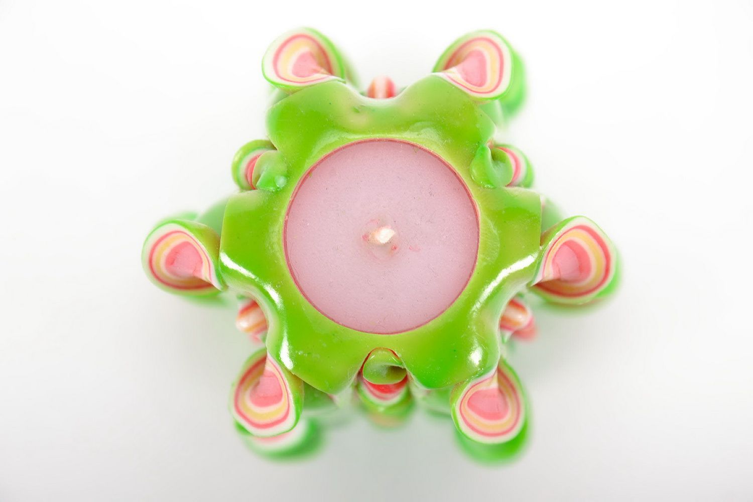 Резная свеча из парафина Зеленый махаон фото 2