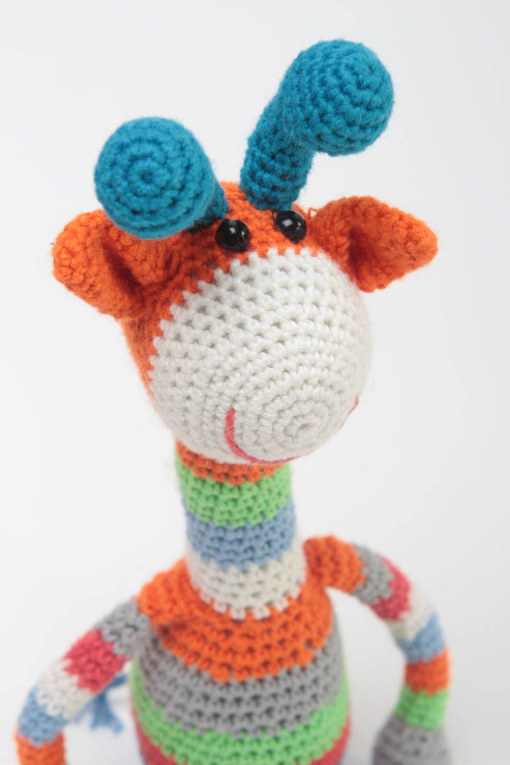 Décoration peluche fait main Jouet enfant Cadeau original tricoté girafe mignon photo 3