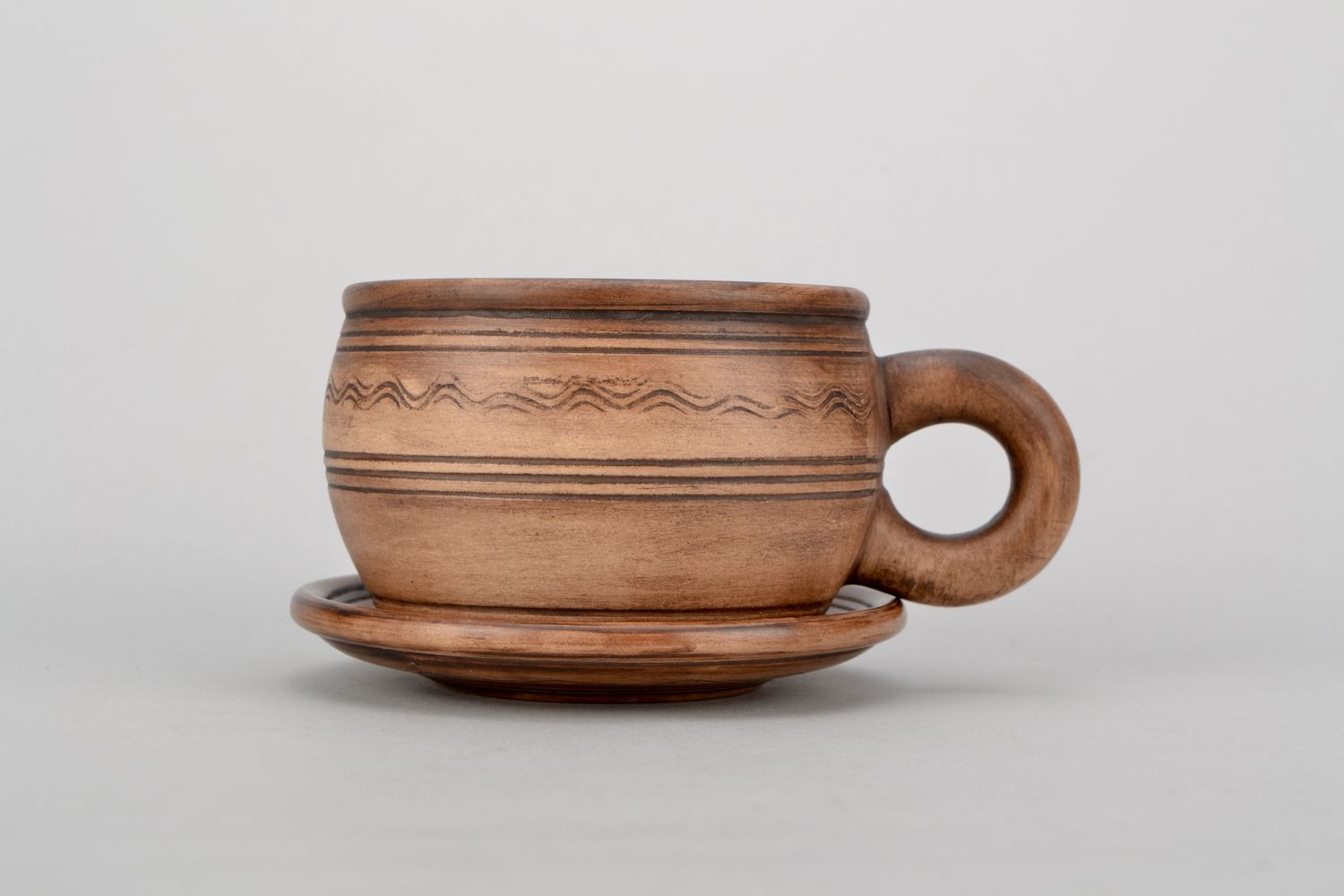 4 oz coffee cup with handle and rustic pattern photo 5