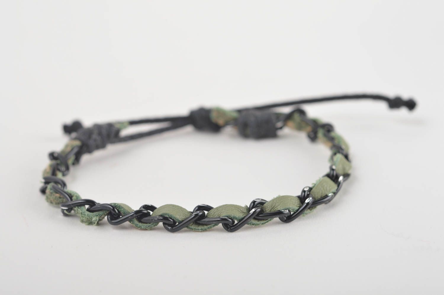 Leather bracelet handmade jewelry chain bracelet souvenir ideas gifts for him photo 2