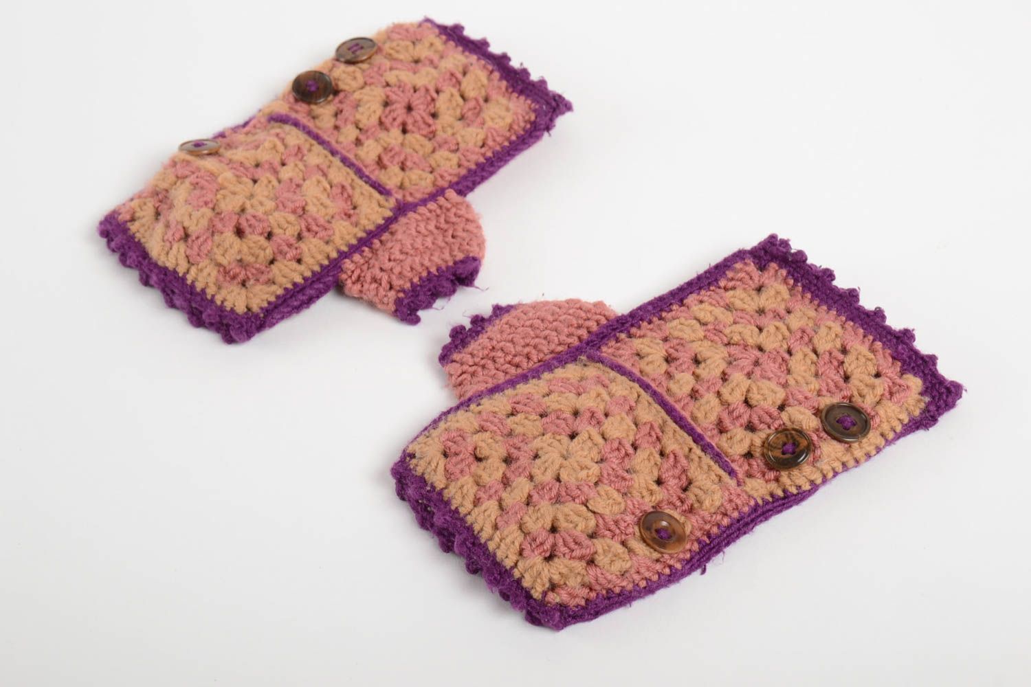 Beautiful handmade crochet mittens crochet ideas winter accessories gift ideas photo 3