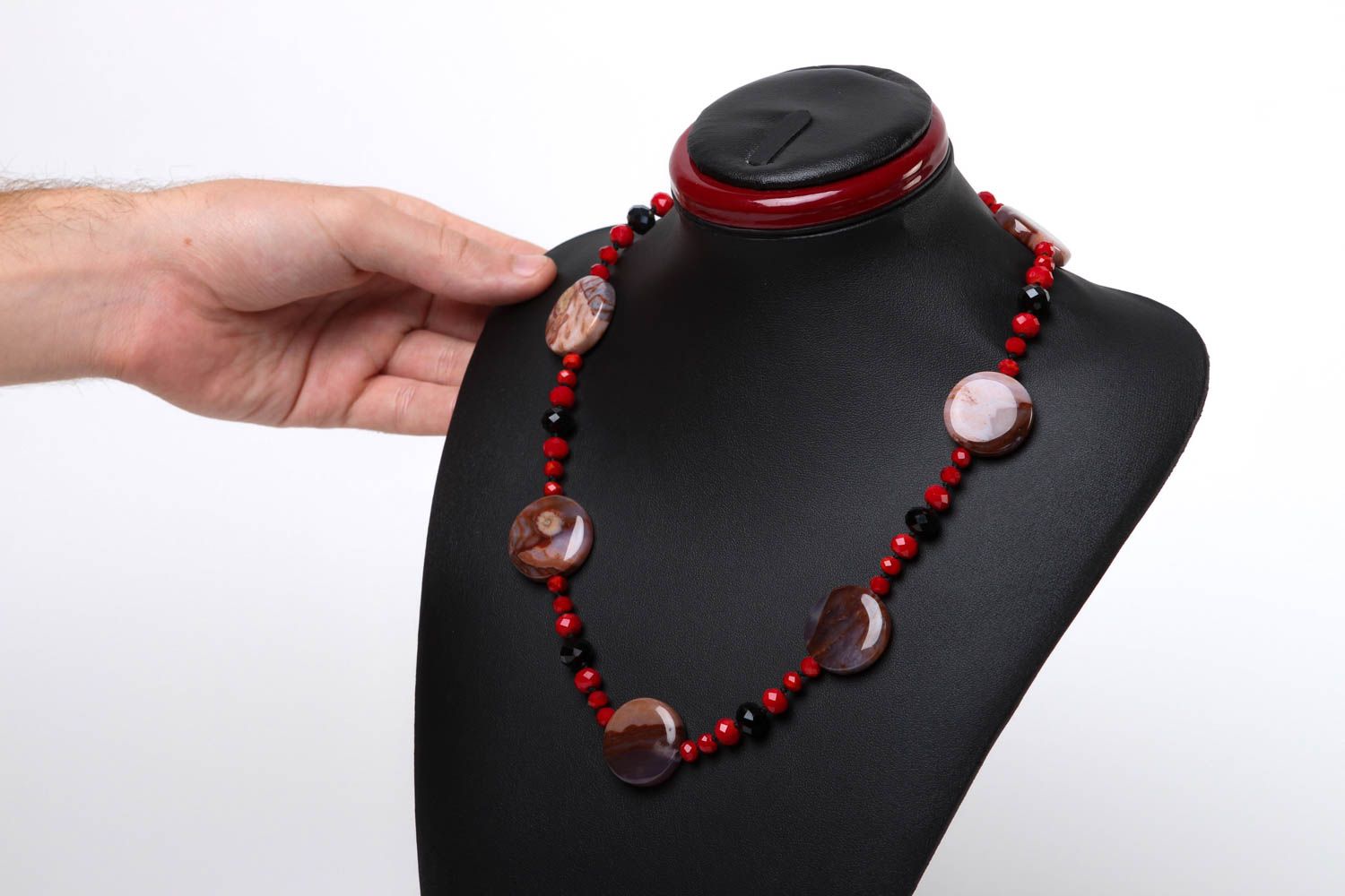 Designer necklace handcrafted jewelry beaded necklace womens accessories photo 5