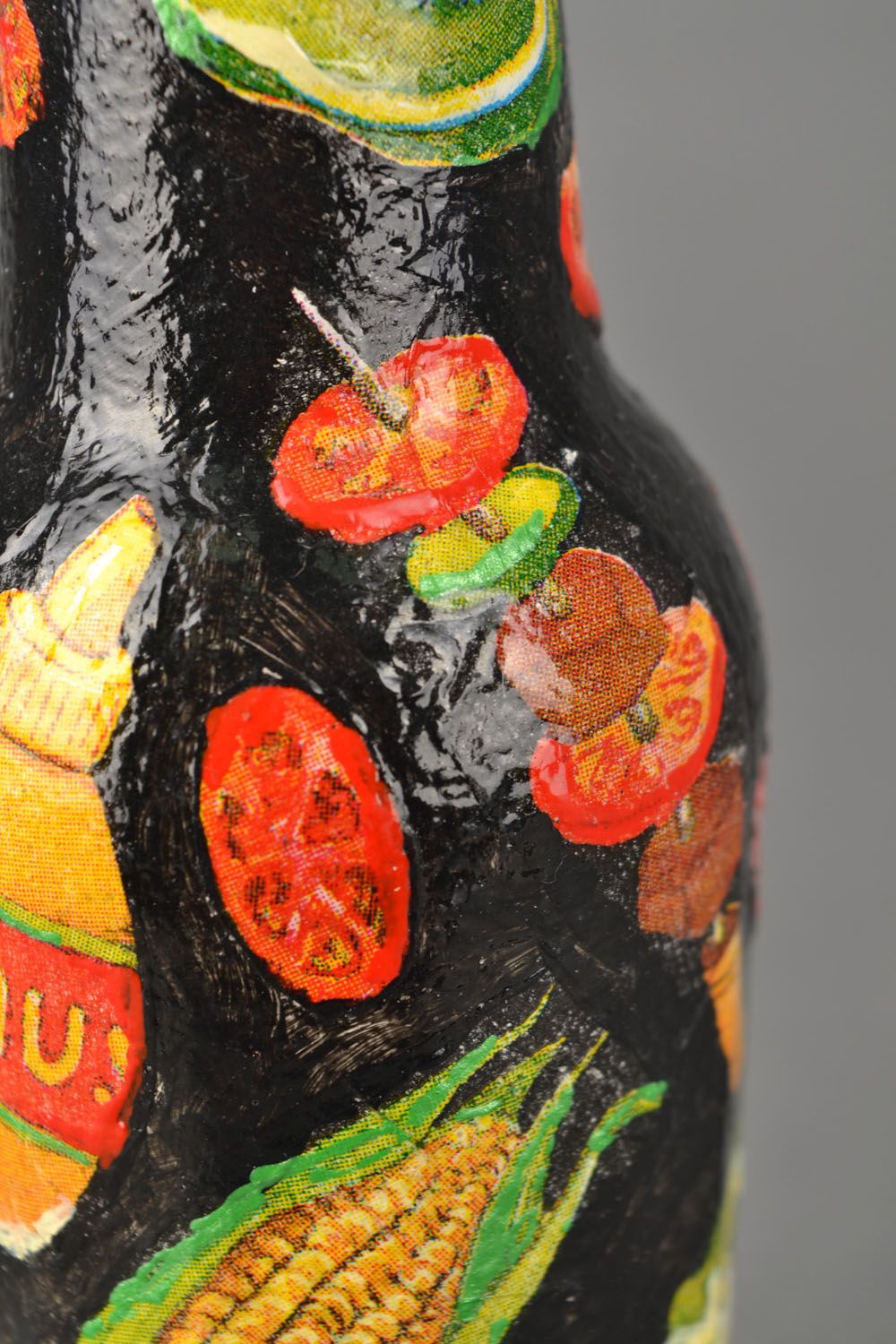 Handmade decorative bottle jar 5 oz with red lid 0,5 lb photo 4
