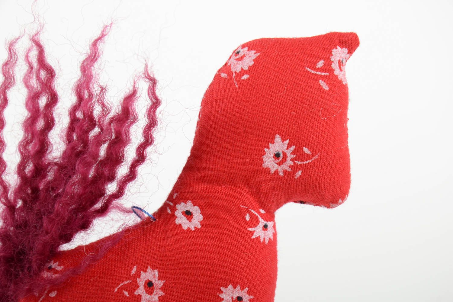 Handmade Stoff Pferd Deko zum Aufhängen Designer Geschenk rot lustig schön foto 5