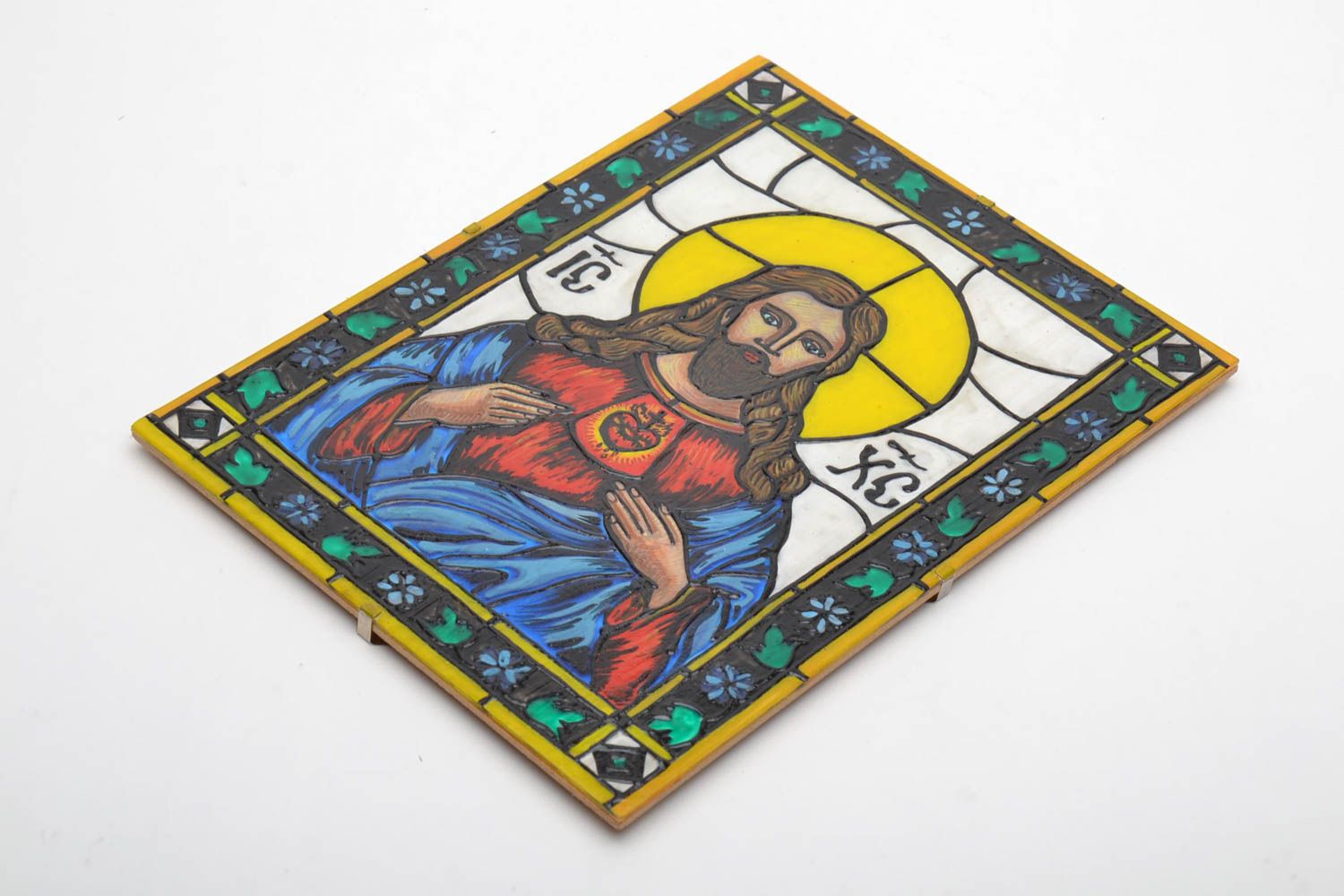 Petite icône Jésus-Christ faite main photo 4