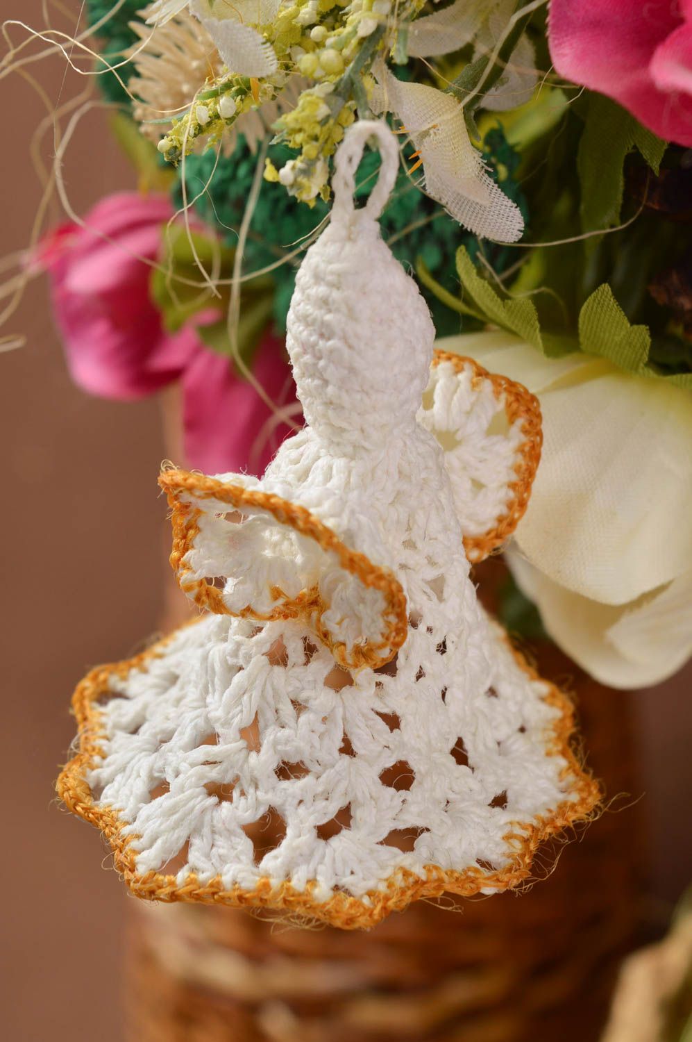 Home decor decorative pendant crochet angel interior decoration gift ideas photo 1