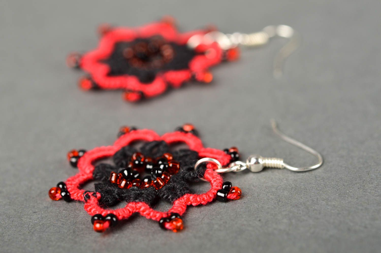 Beaded earrings handcrafted jewelry cute earrings designer accessories photo 3
