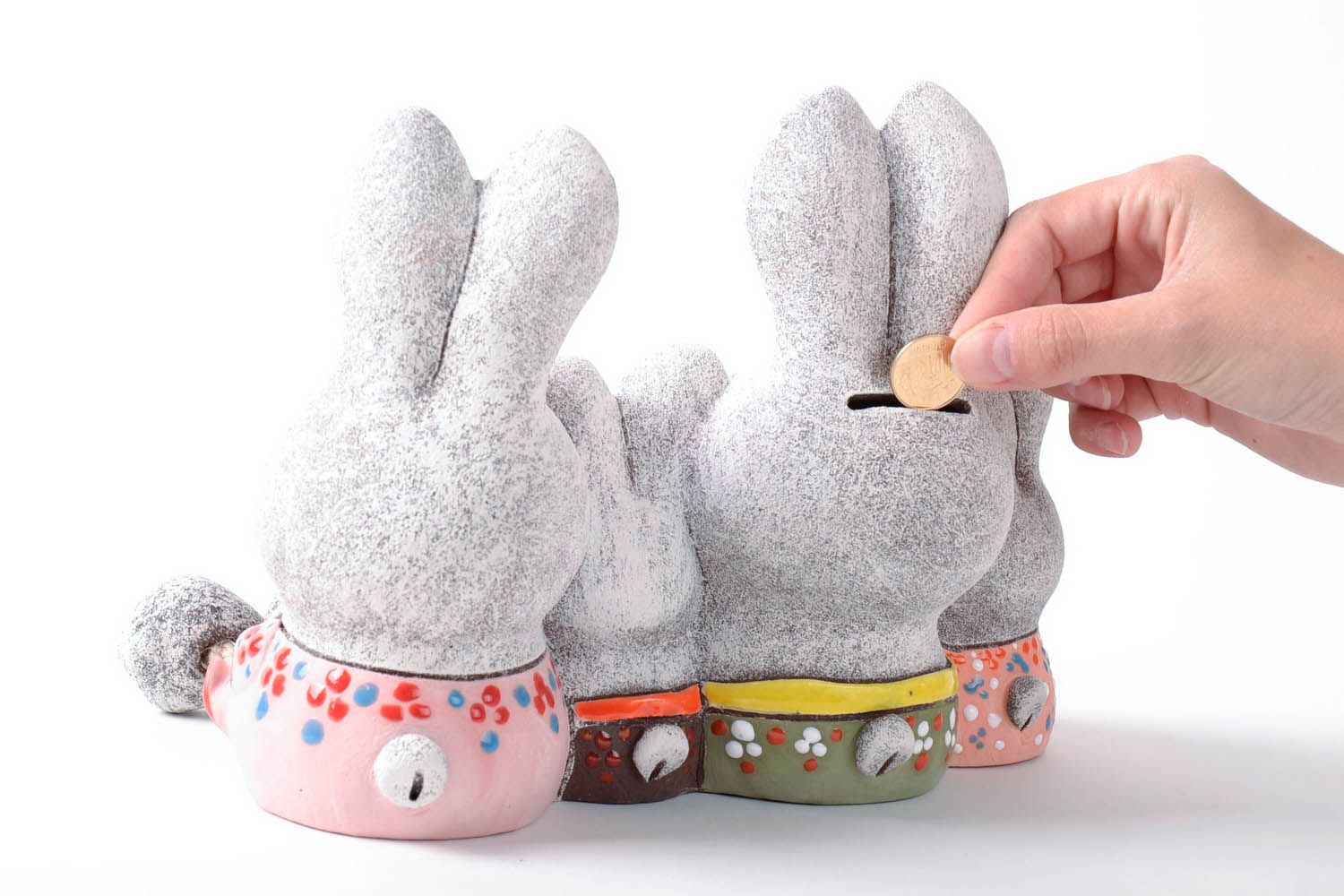 Ceramic money-box Rabbits photo 4