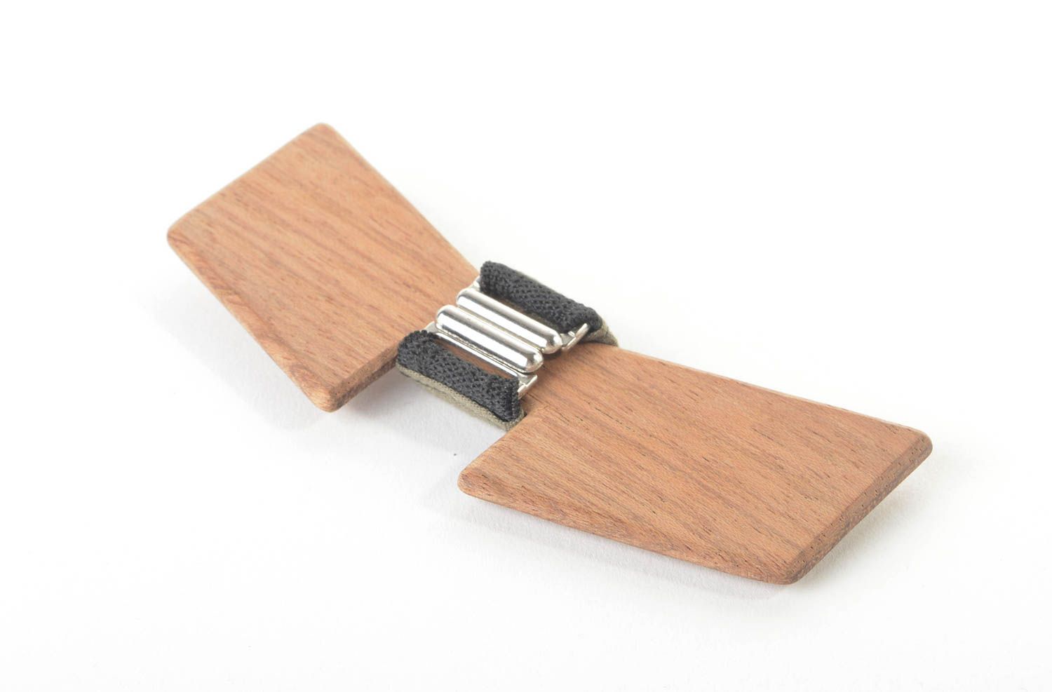 Braune kreative Fliege aus Holz handmade Accessoire für Männer Krawatte Fliege foto 3