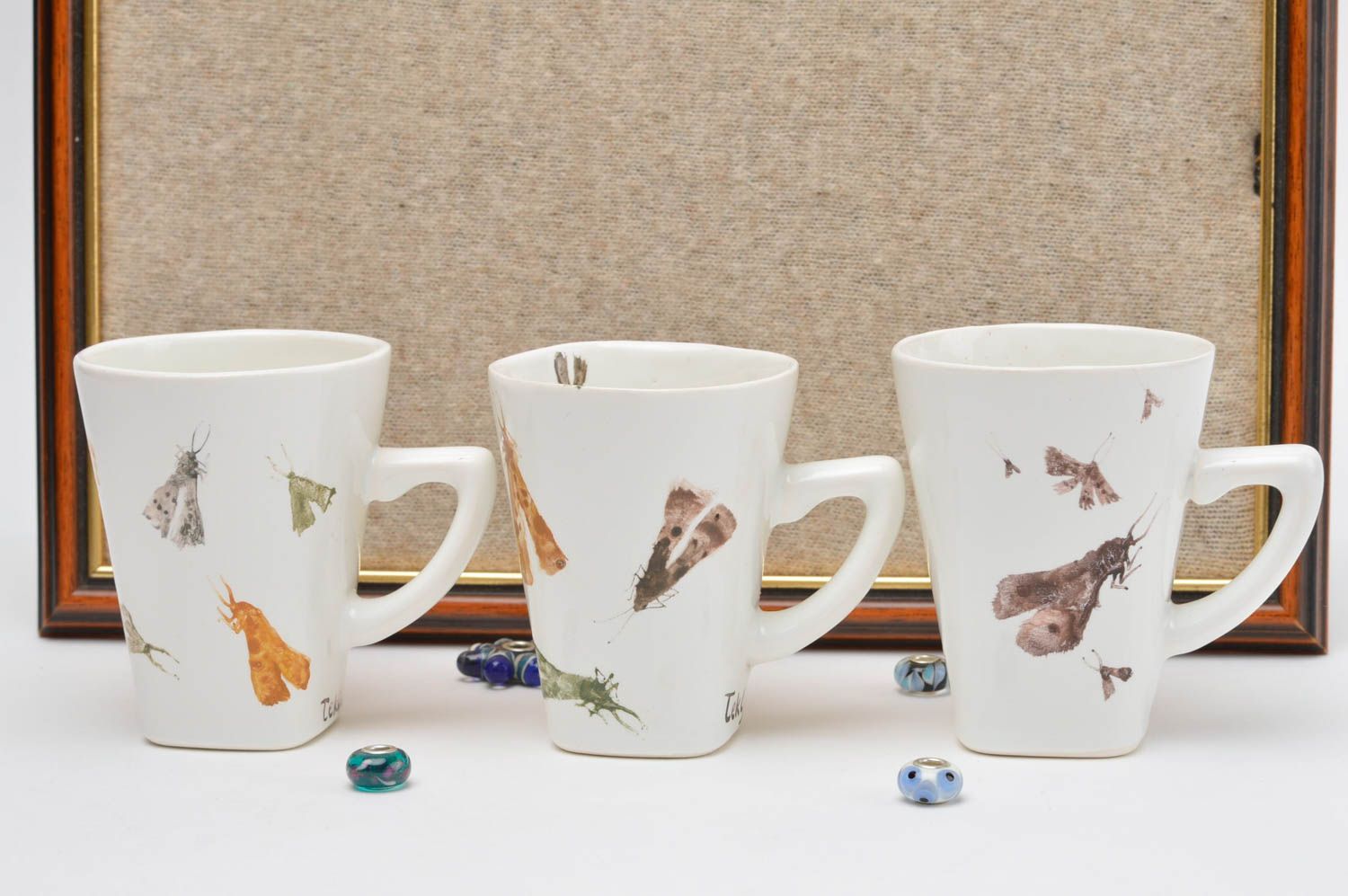 Set de Tasses à thé fait main Vaisselle design Cadeau original 3 pièces photo 1