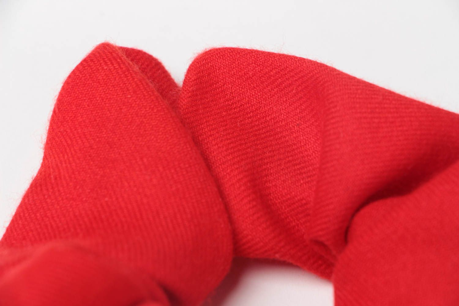 Homemade decorative viscose fabric one colored red volume bright hair band  photo 4