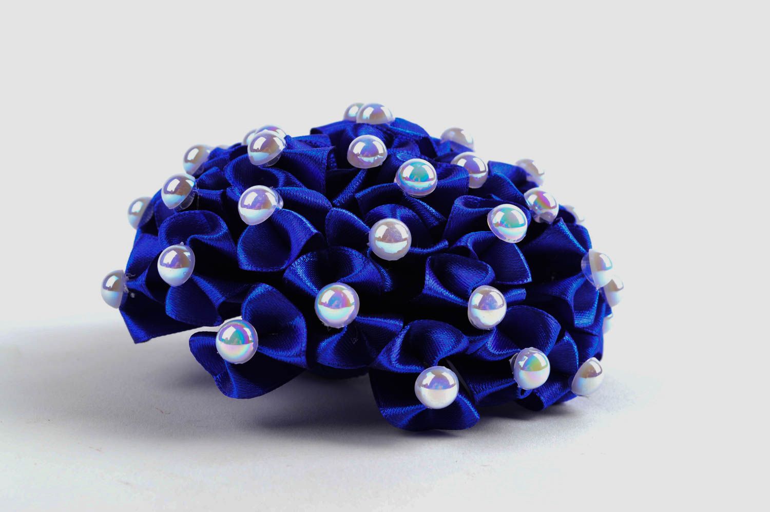 Goma de pelo hecha a mano accesorio para niñas coletero para el pelo azul foto 3