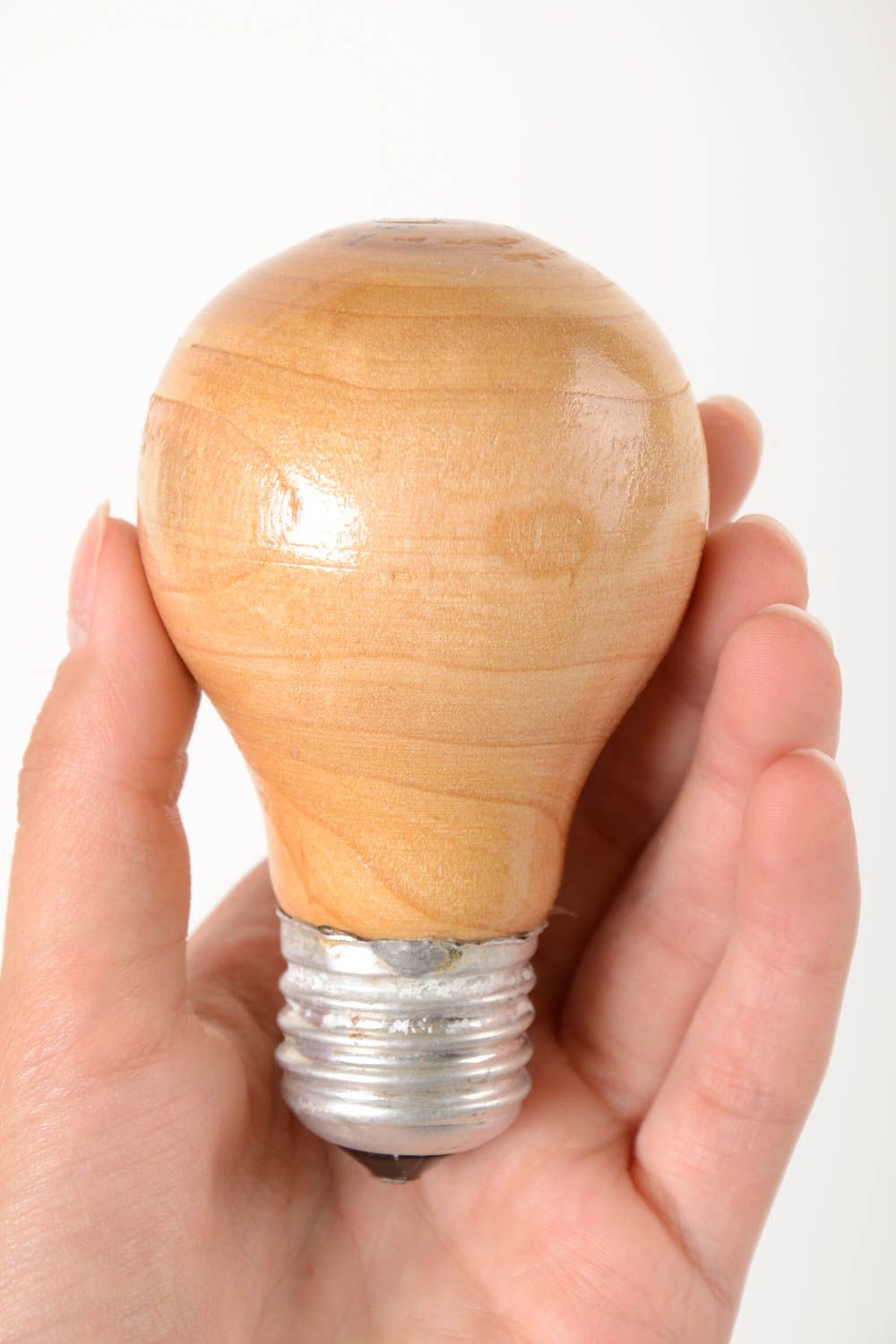 Unusual handmade decorative light bulb wooden light bulb wood craft room decor photo 2