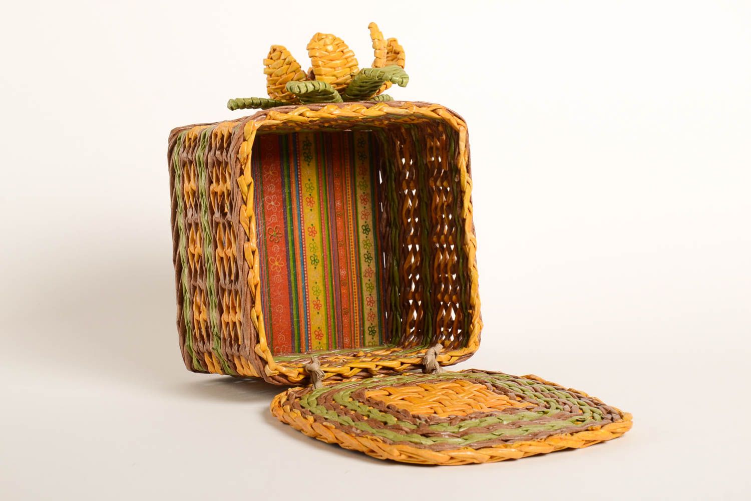 Panera original hecha a mano cesta de mimbre de papel accesorio de cocina foto 4