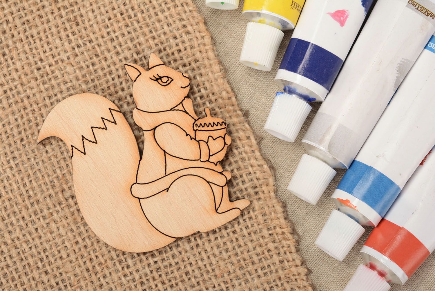 Plywood craft blank Squirrel in a Fur Coat photo 4