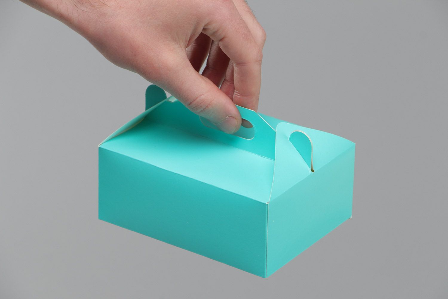 Handmade bright blue carton decorative gift box in the shape of trunk photo 5